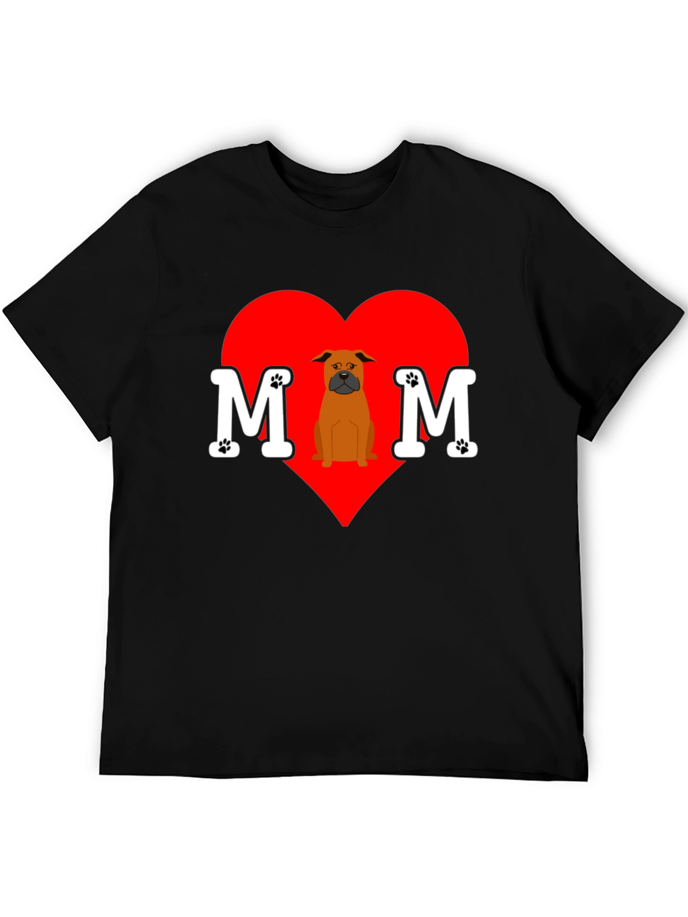 Dog Mom T-Shirt Heart Design Pet Lover Tee