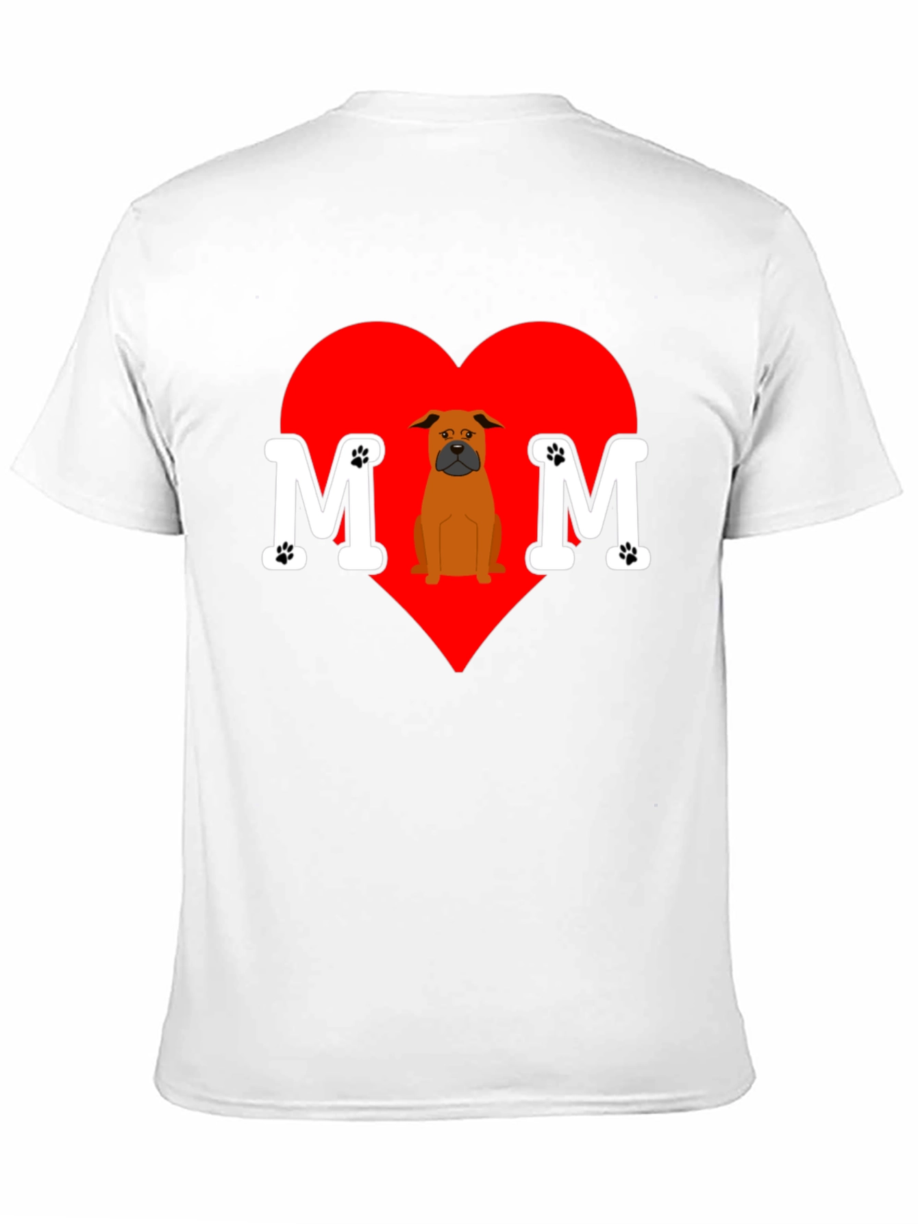 Dog Mom T-Shirt Heart Design Pet Lover Tee