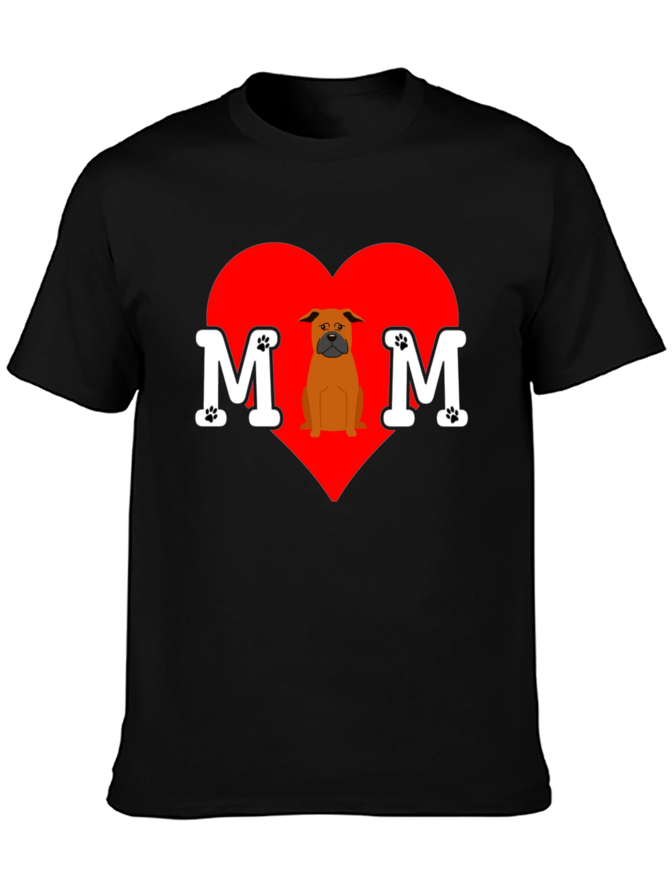 Dog Mom T-Shirt Heart Design Pet Lover Tee