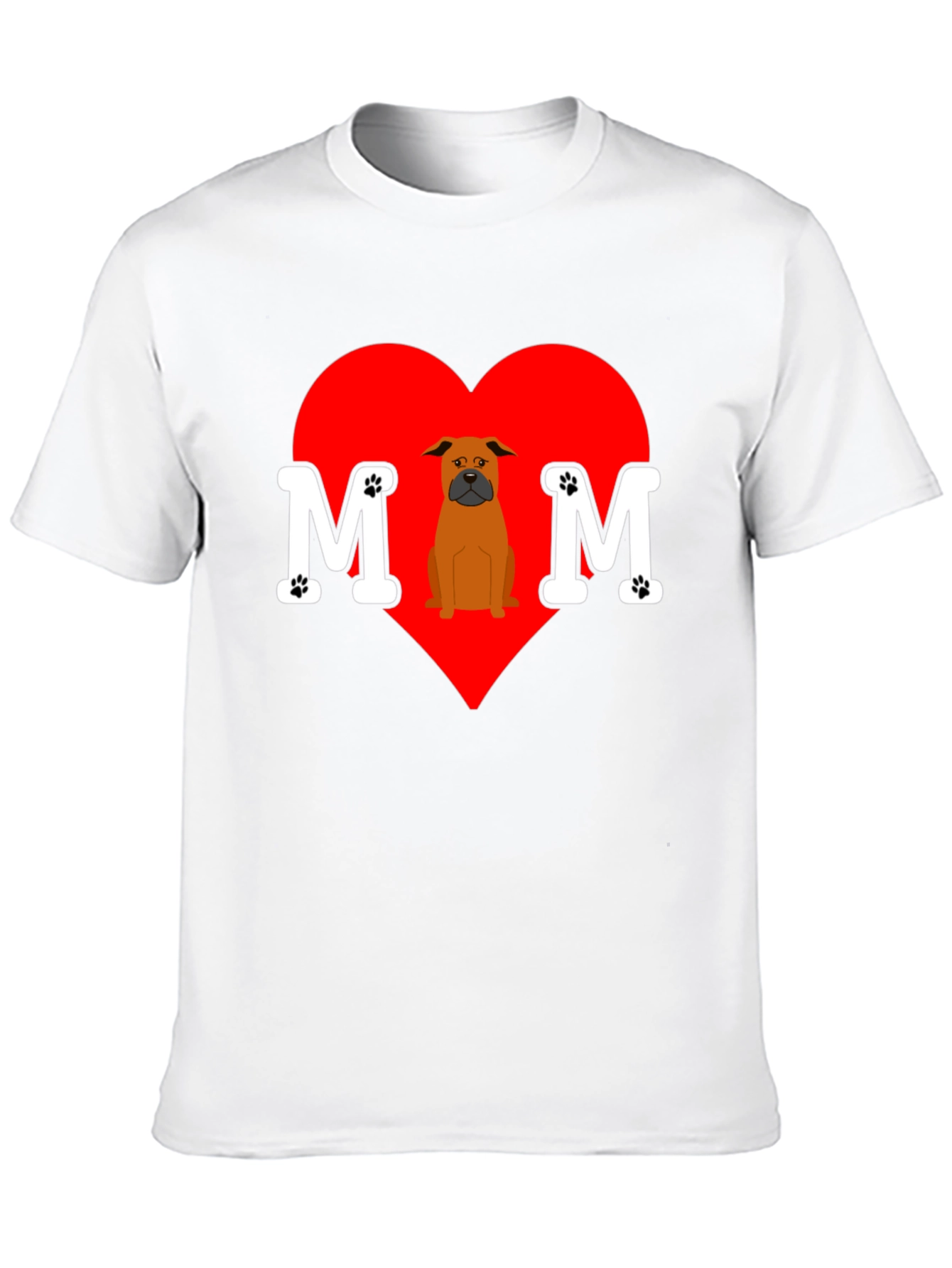 Dog Mom T-Shirt Heart Design Pet Lover Tee
