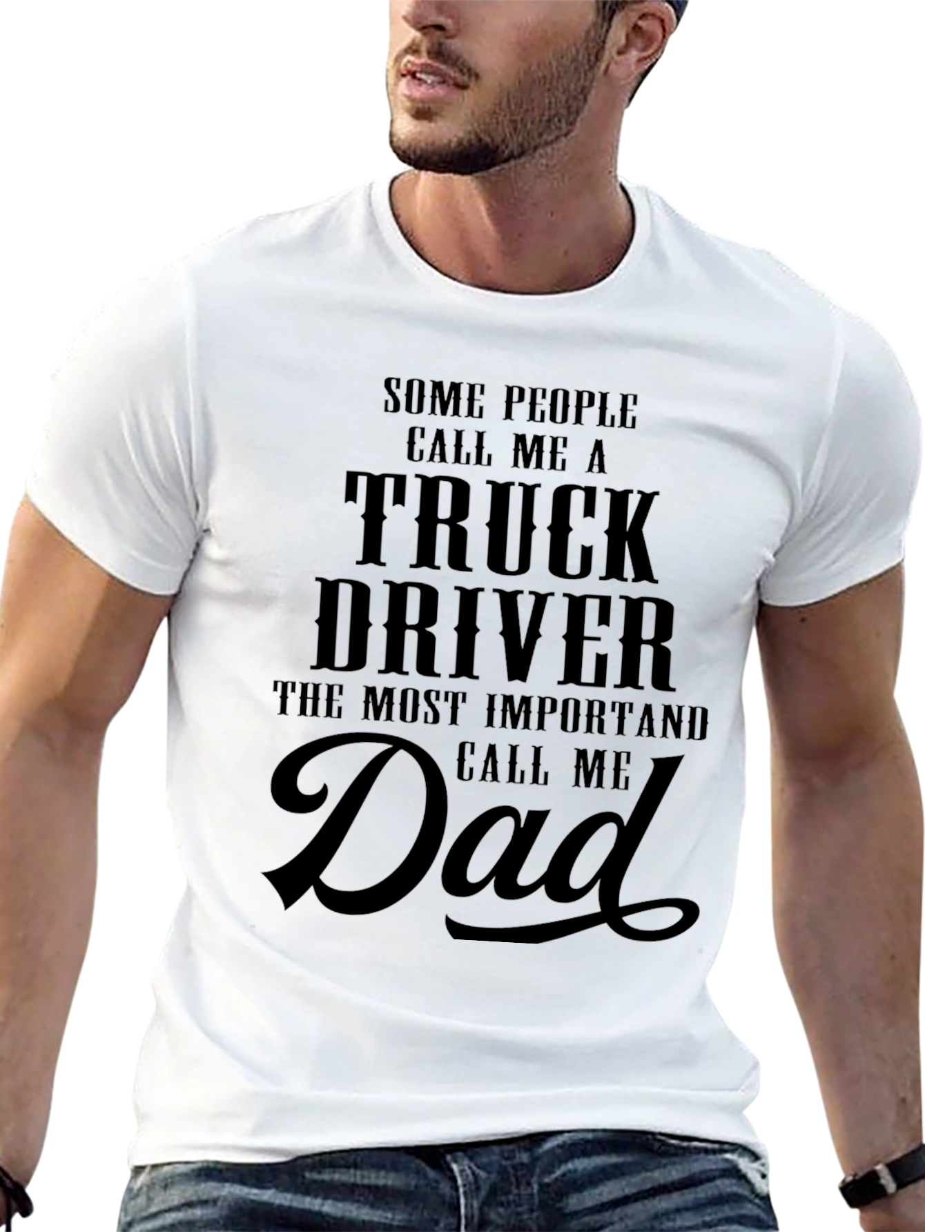 Truck Driver Dad T-Shirt: Black Graphic Tee
