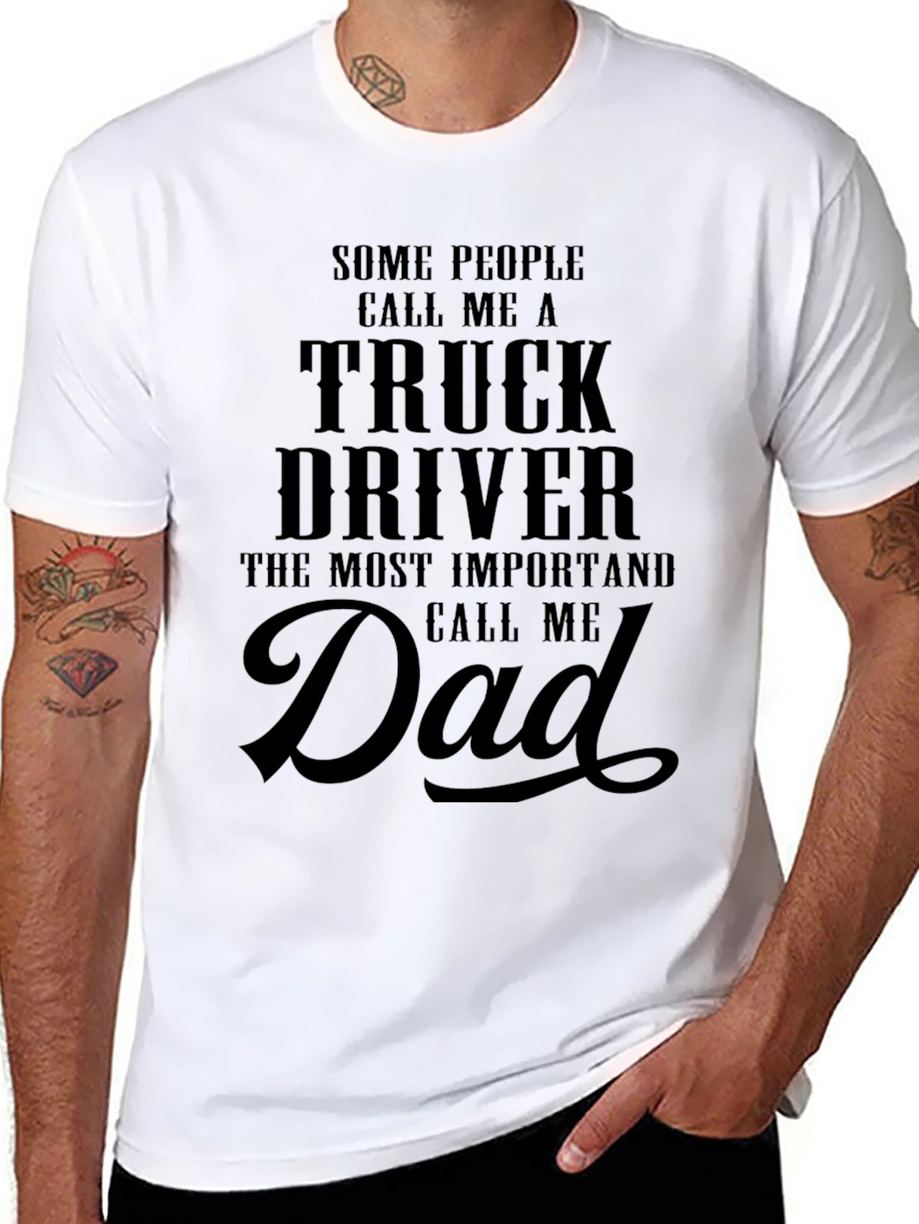 Truck Driver Dad T-Shirt: Black Graphic Tee