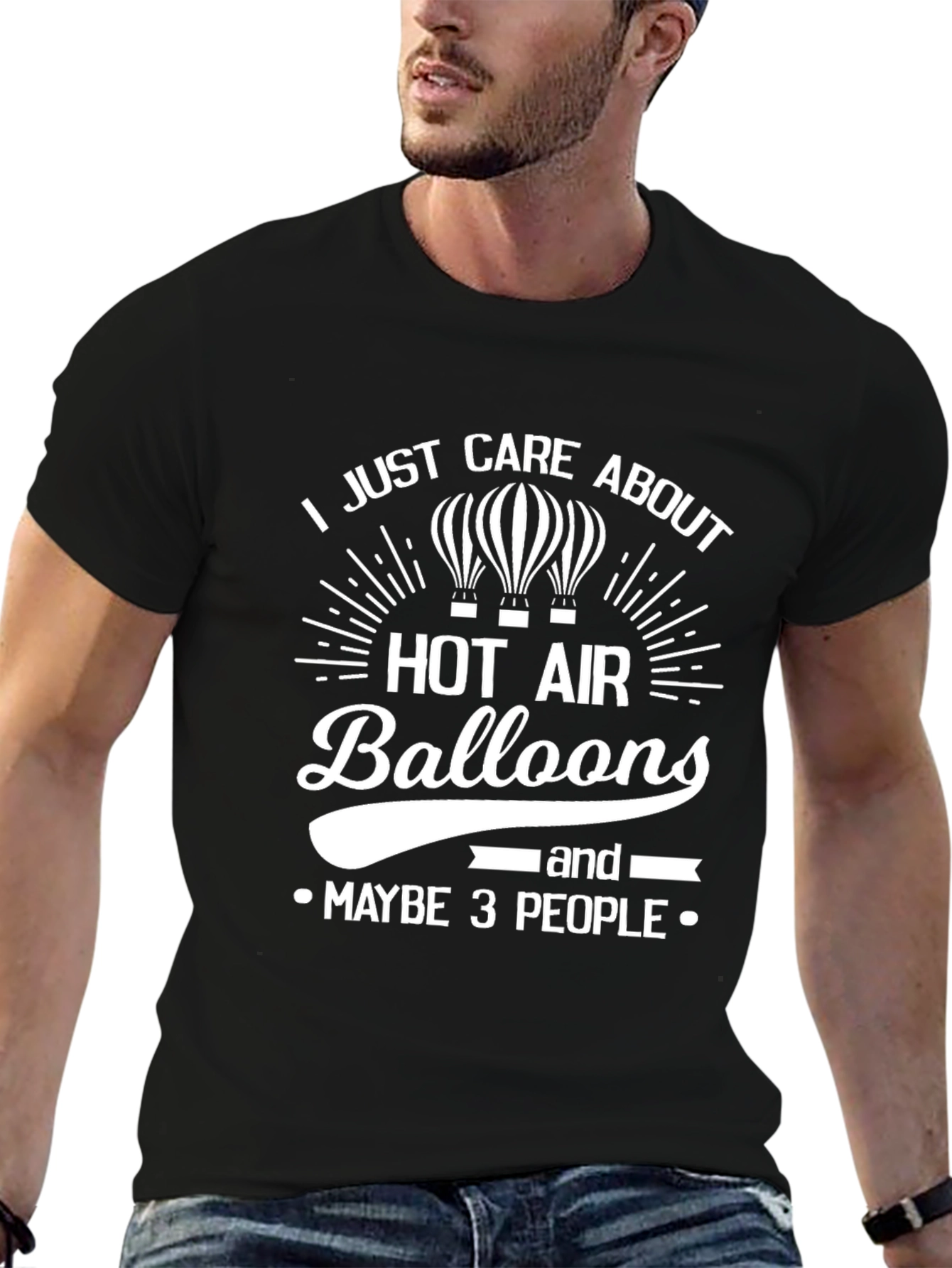 Hot Air Balloon Graphic T-Shirt Funny Novelty Tee