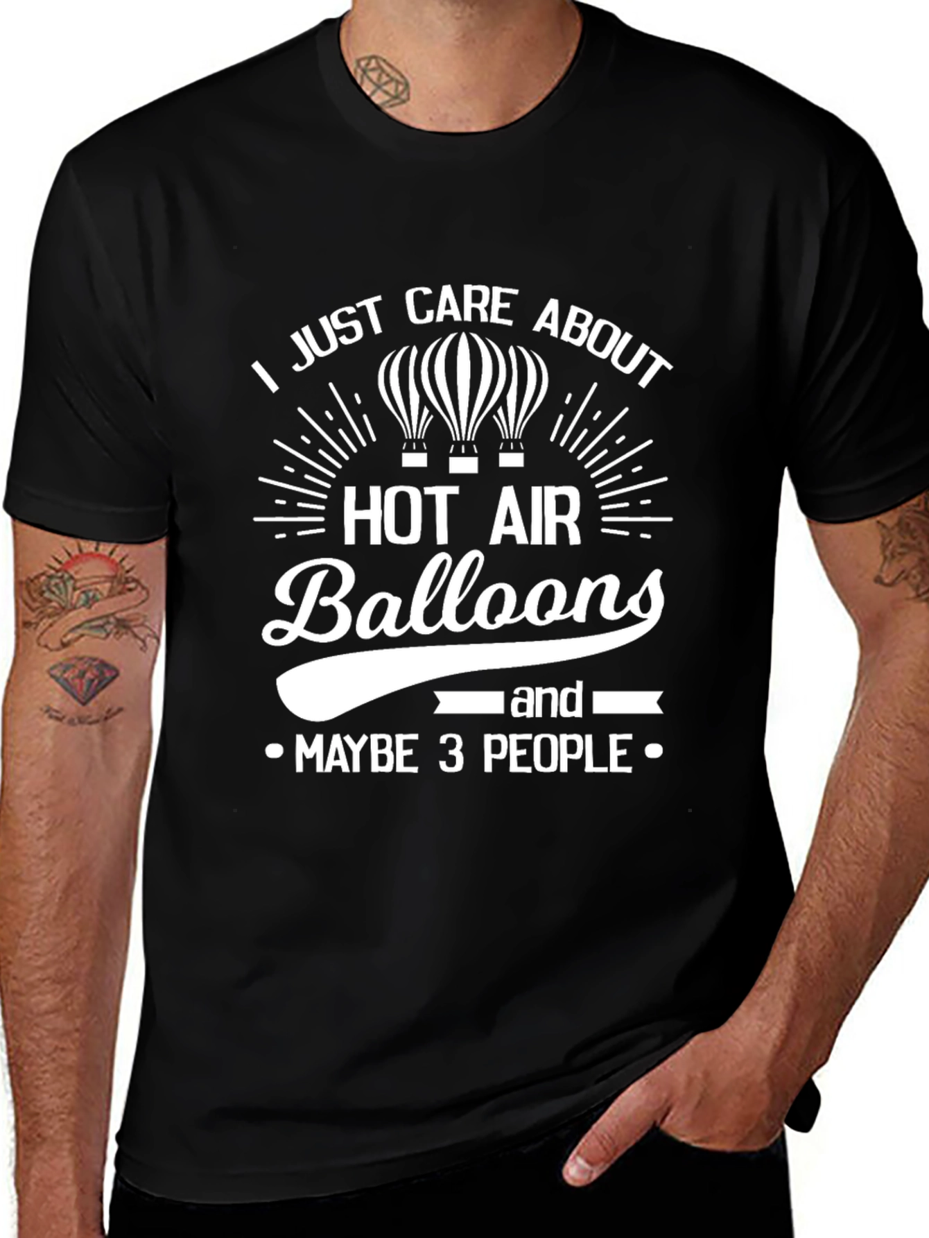 Hot Air Balloon Graphic T-Shirt Funny Novelty Tee