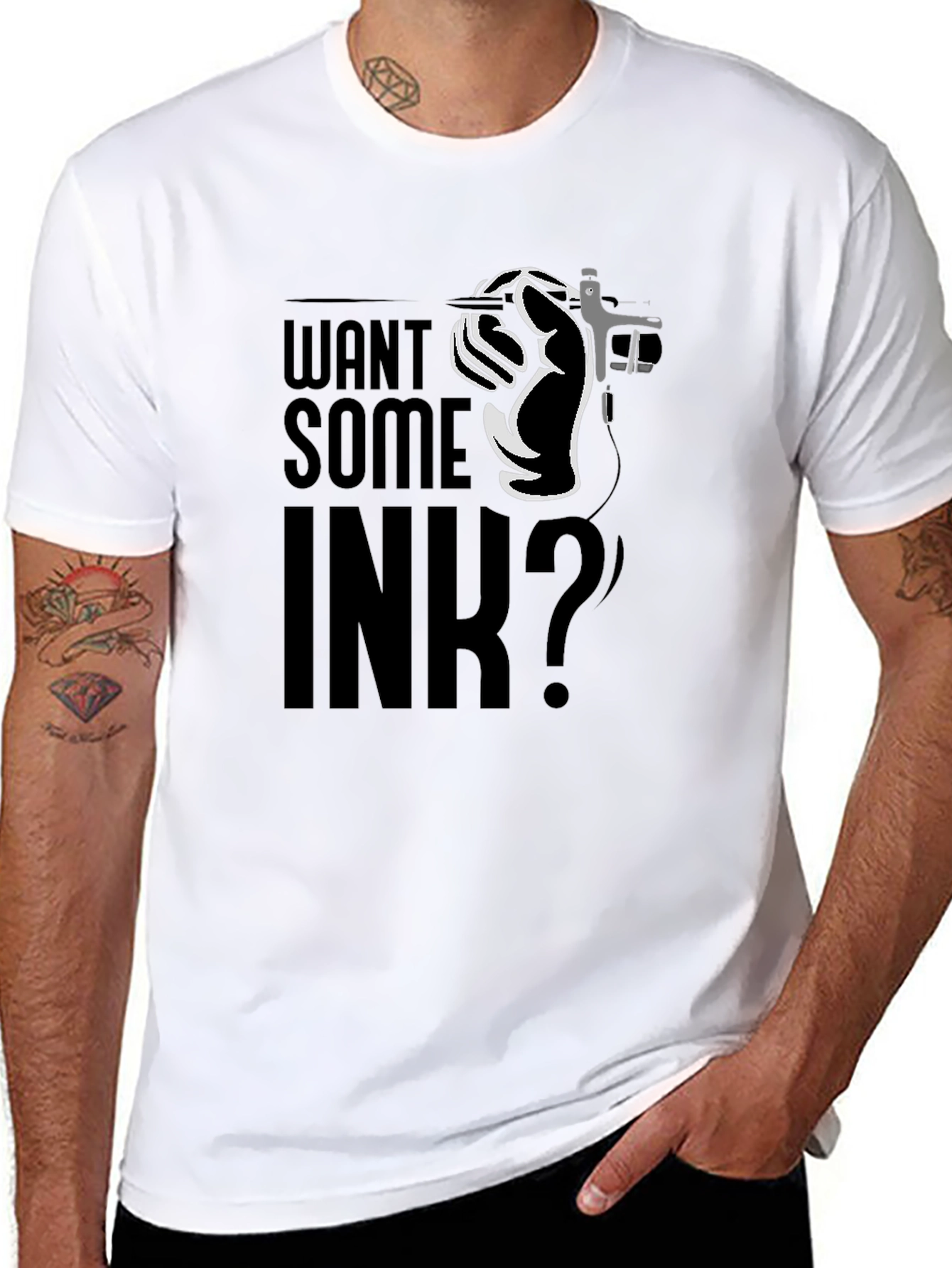 Want Some Ink? Graphic T-Shirt - Tattoo Lover Apparel