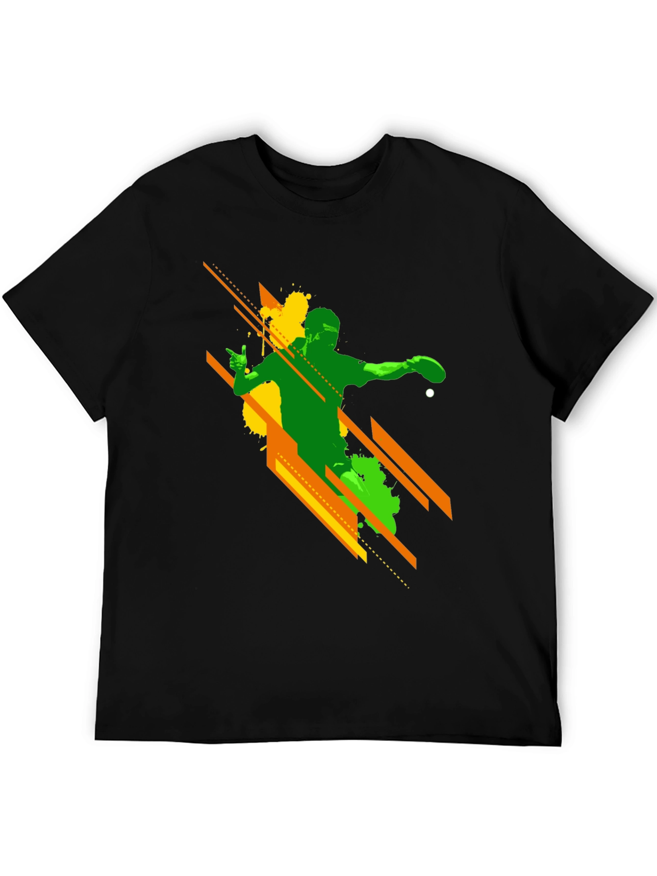 Abstract Table Tennis Black T-Shirt
