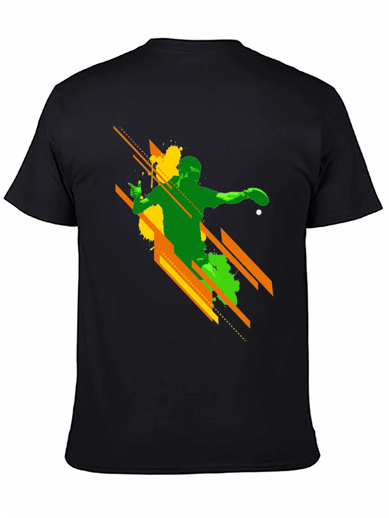 Abstract Table Tennis Black T-Shirt