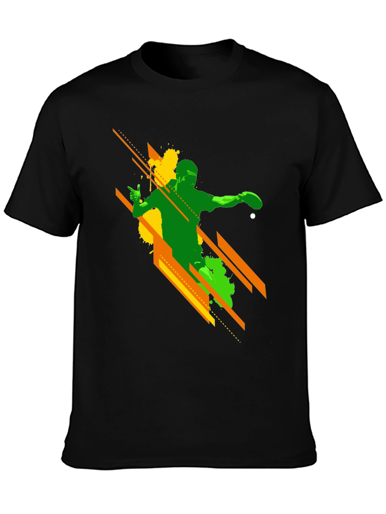 Abstract Table Tennis Black T-Shirt