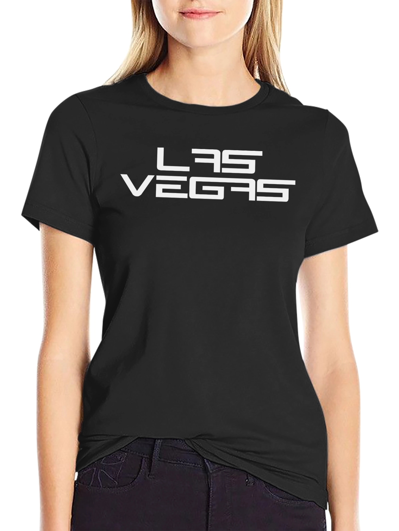 Las Vegas Graphic Tee - Black Cotton T-Shirt
