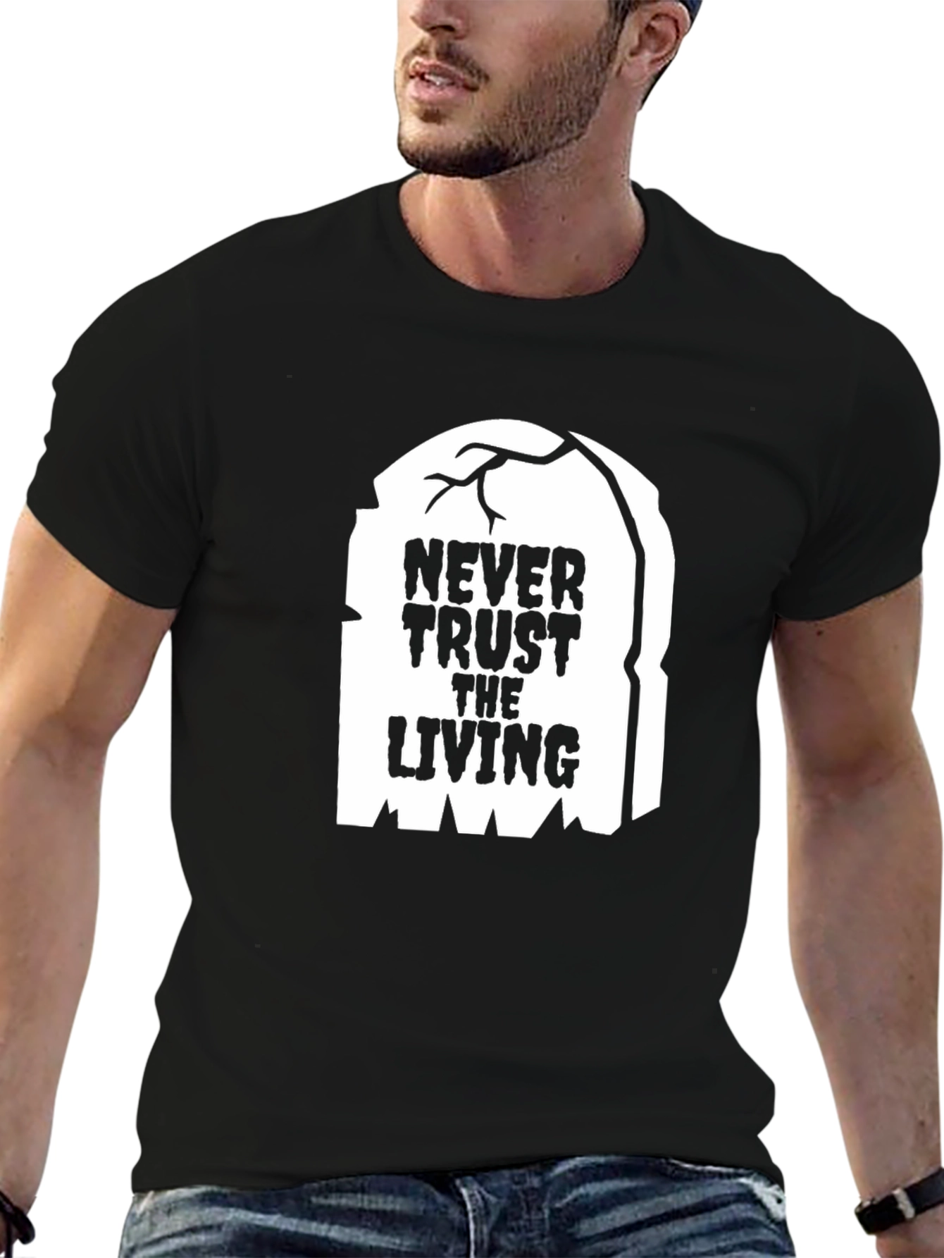 Never Trust the Living Graphic Tee - Halloween Spooky