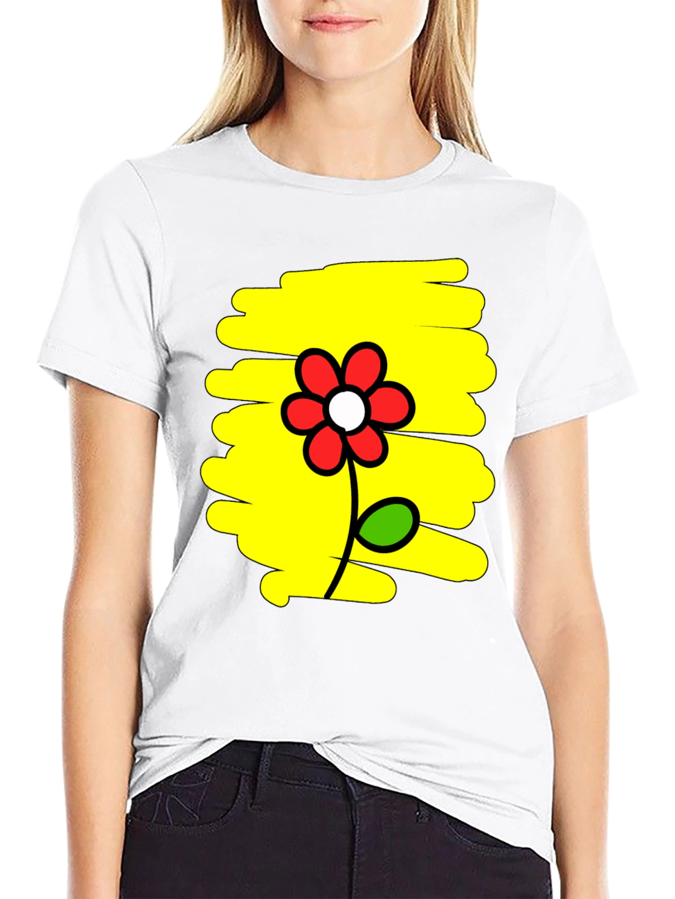 Floral Graphic Print Mens Black T-Shirt