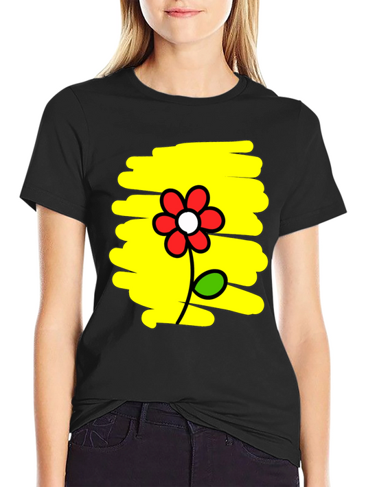 Floral Graphic Print Mens Black T-Shirt
