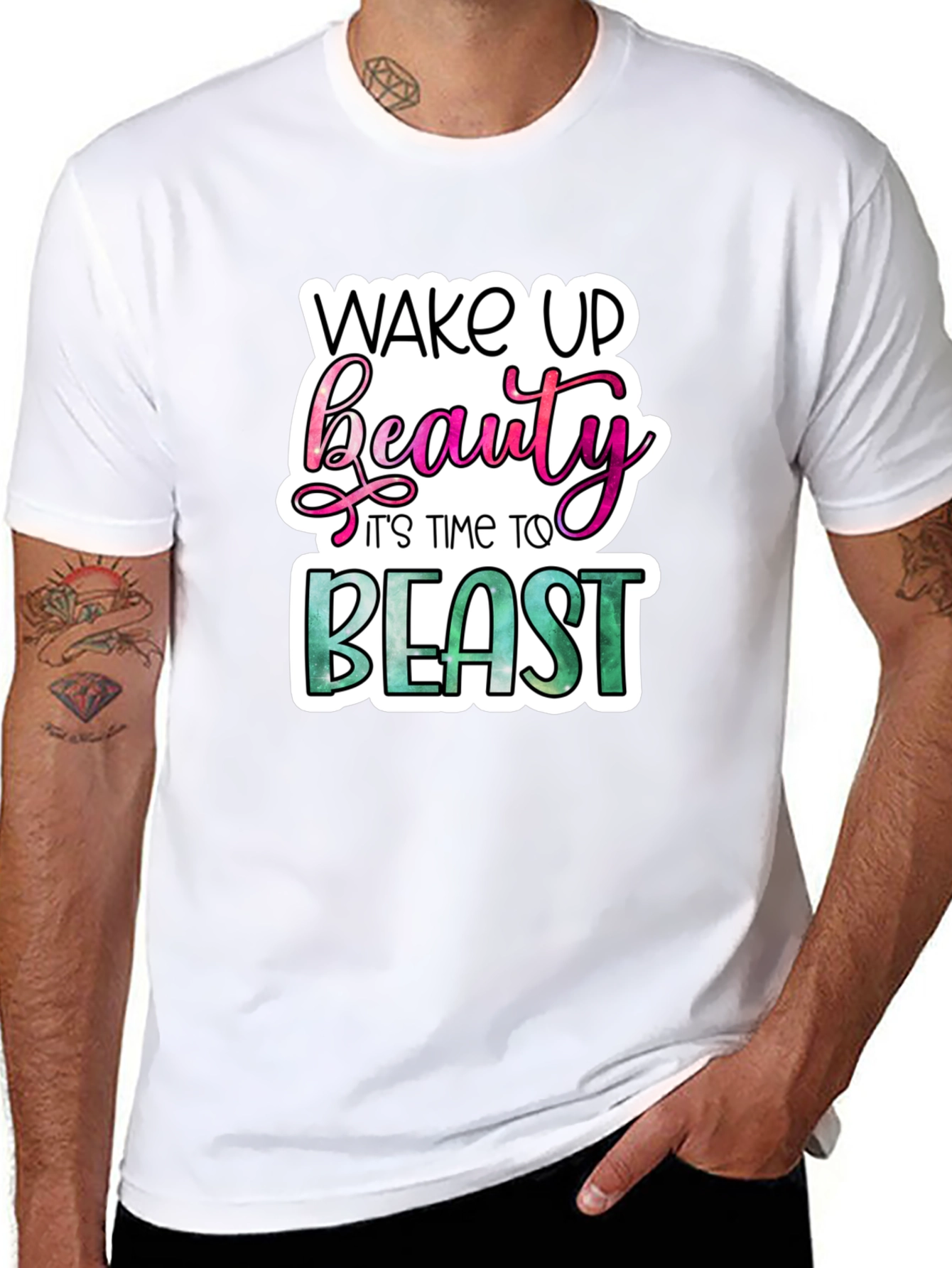 Wake Up Beauty Beast Graphic T-Shirt