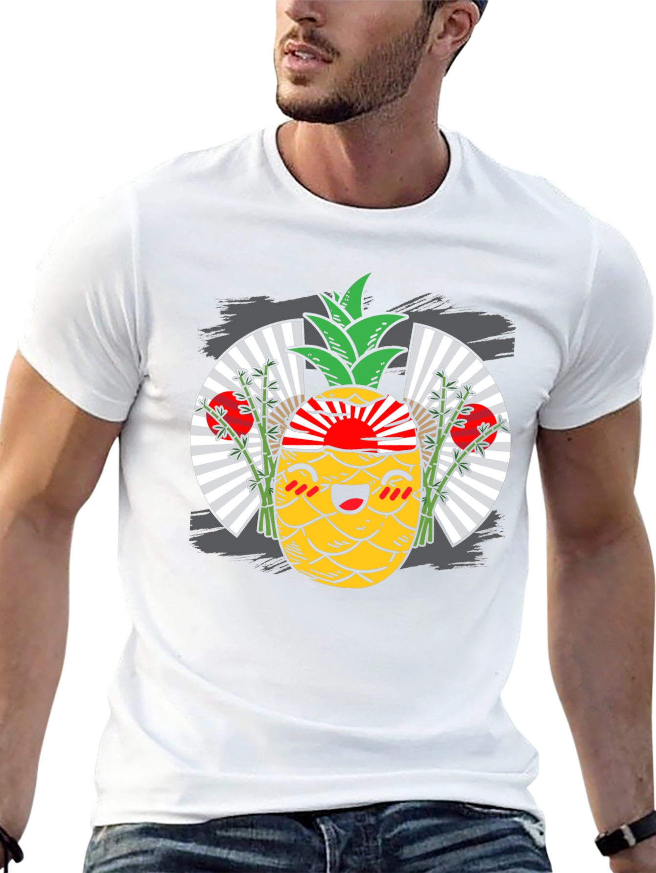 Kawaii Pineapple T-Shirt - Japanese Rising Sun Design