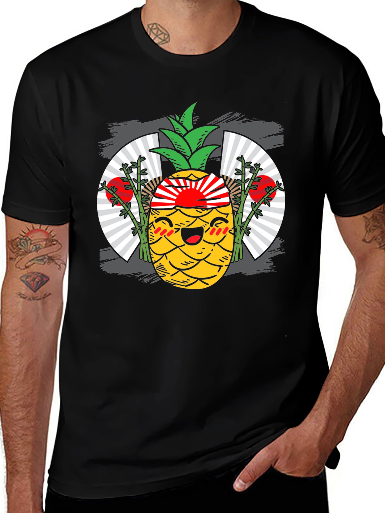 Kawaii Pineapple T-Shirt - Japanese Rising Sun Design