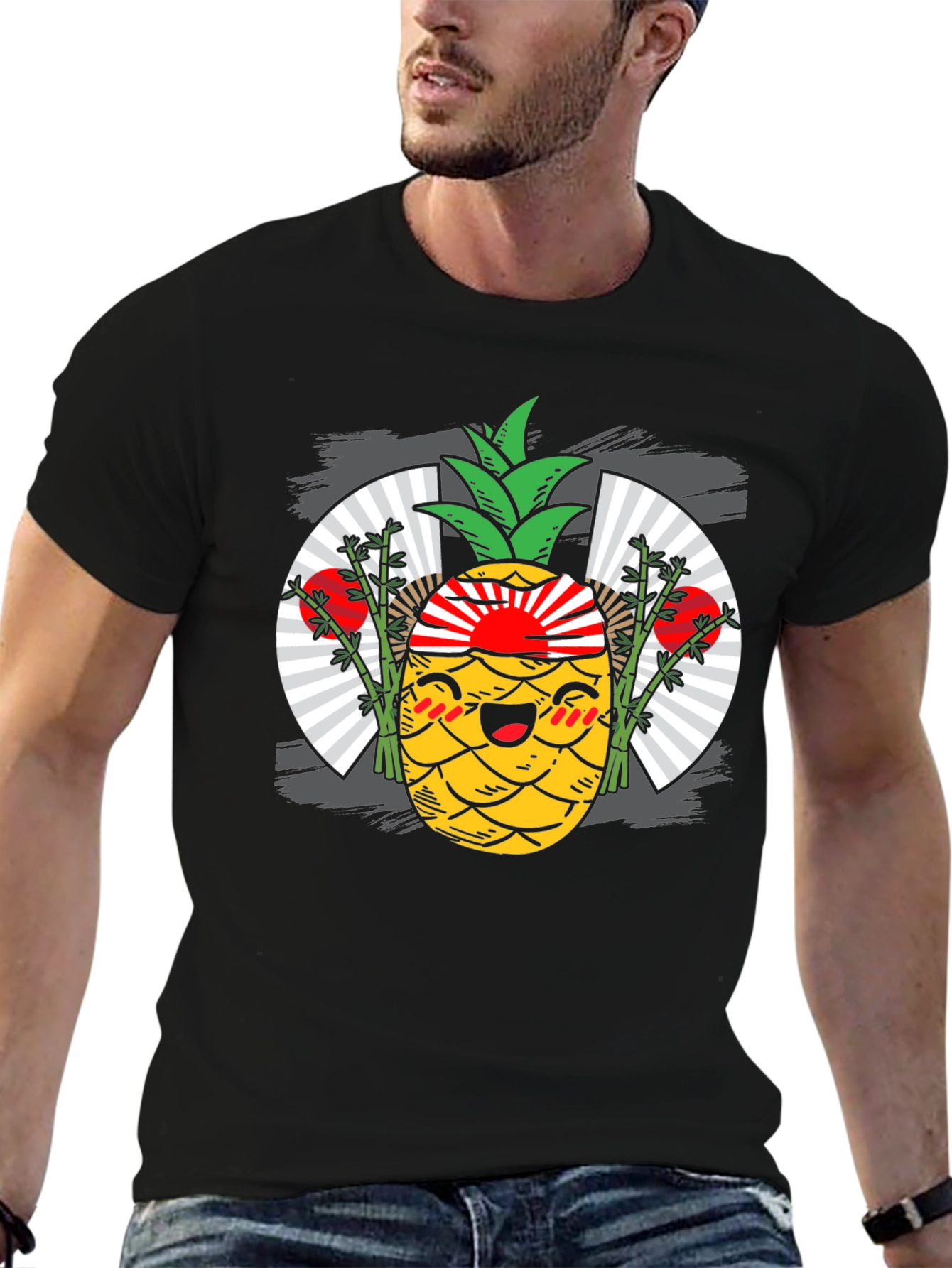 Kawaii Pineapple T-Shirt - Japanese Rising Sun Design