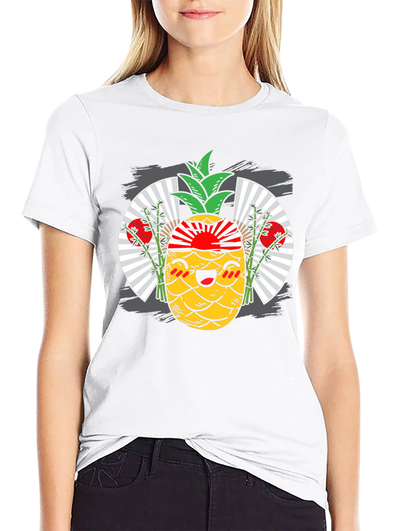 Kawaii Pineapple T-Shirt - Japanese Rising Sun Design
