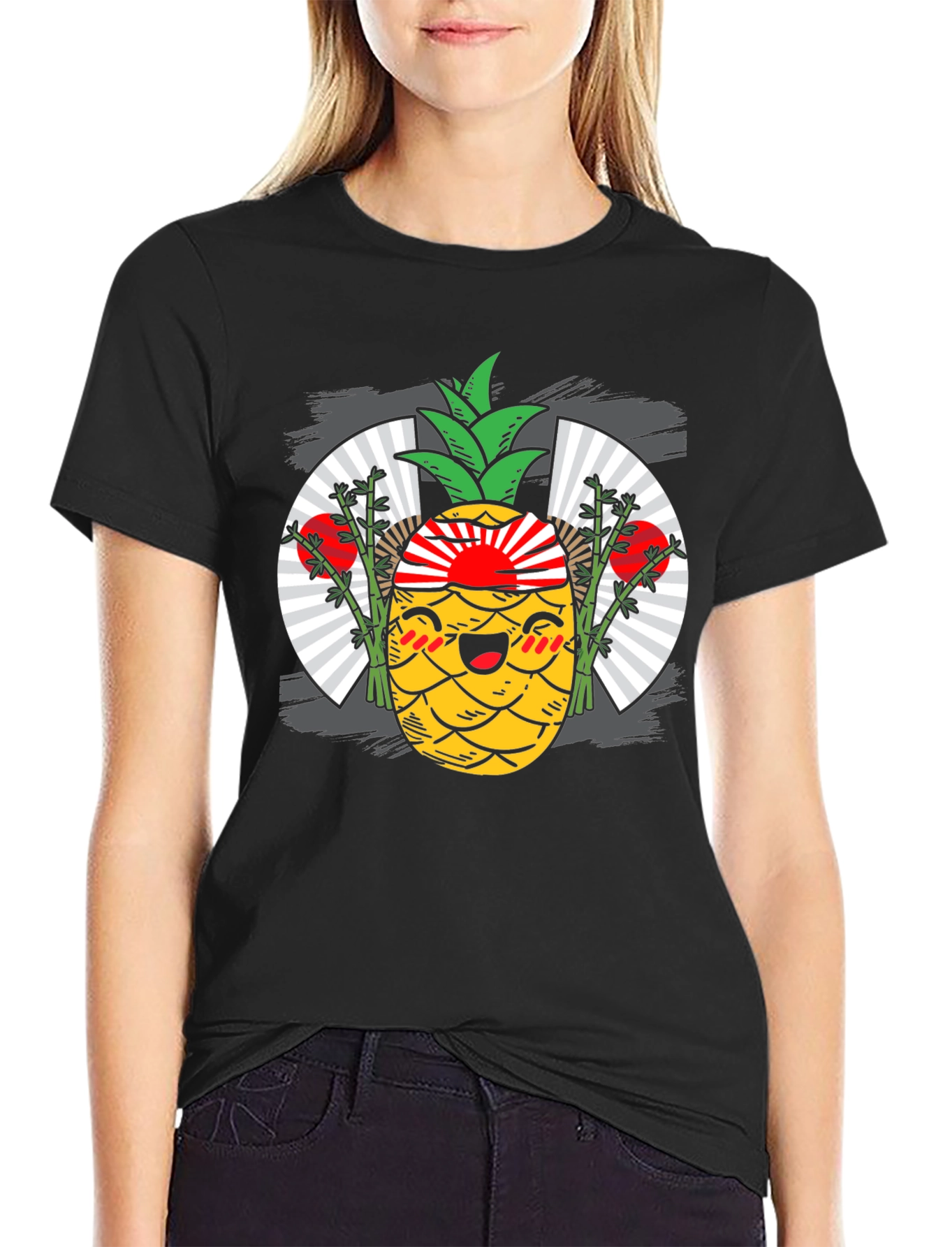 Kawaii Pineapple T-Shirt - Japanese Rising Sun Design