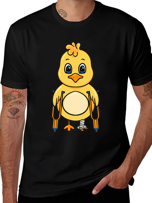 Funny Chick with Crutches Graphic T-Shirt