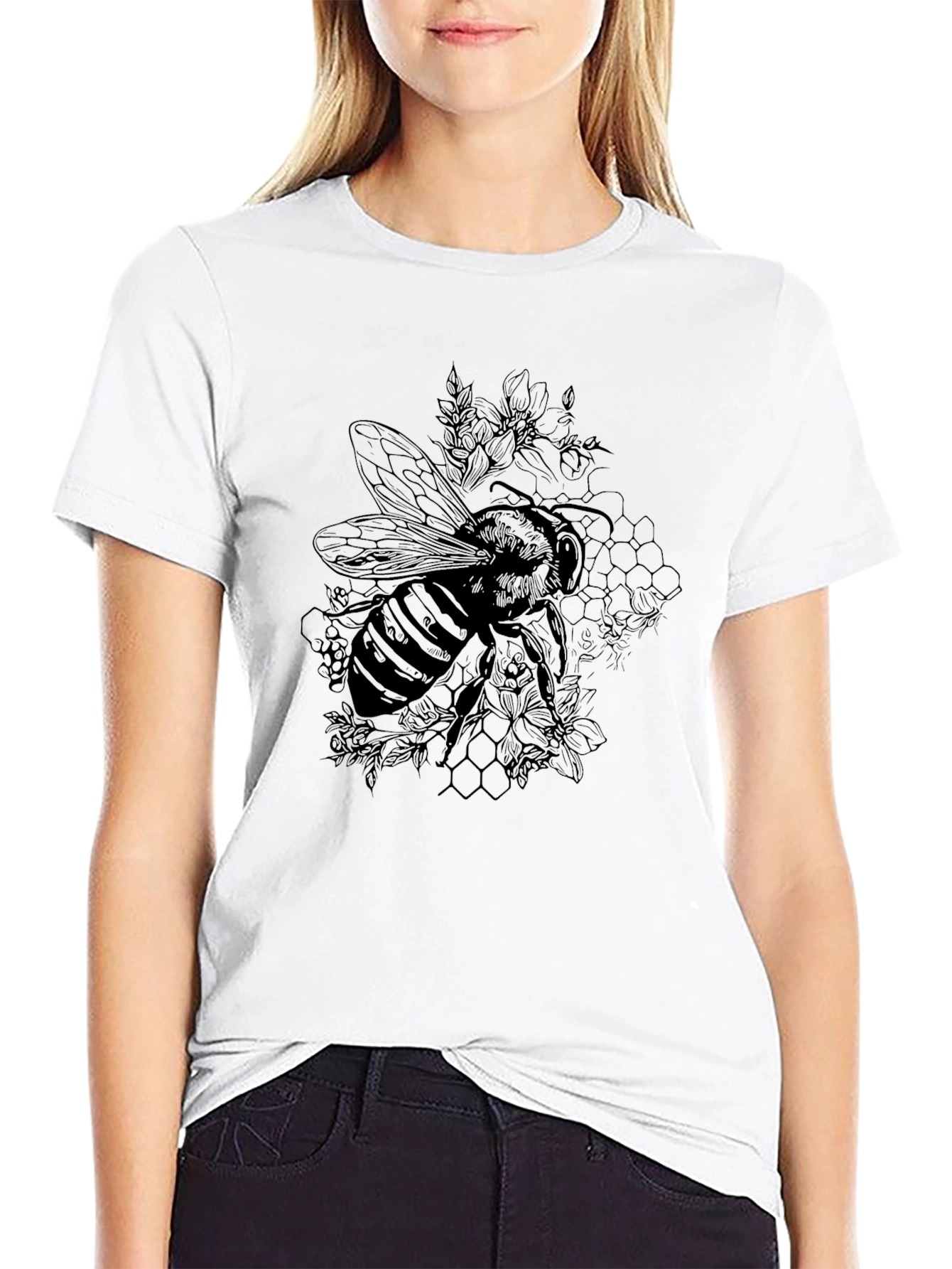 Black Bee Graphic Tee - Stylish Unisex Design