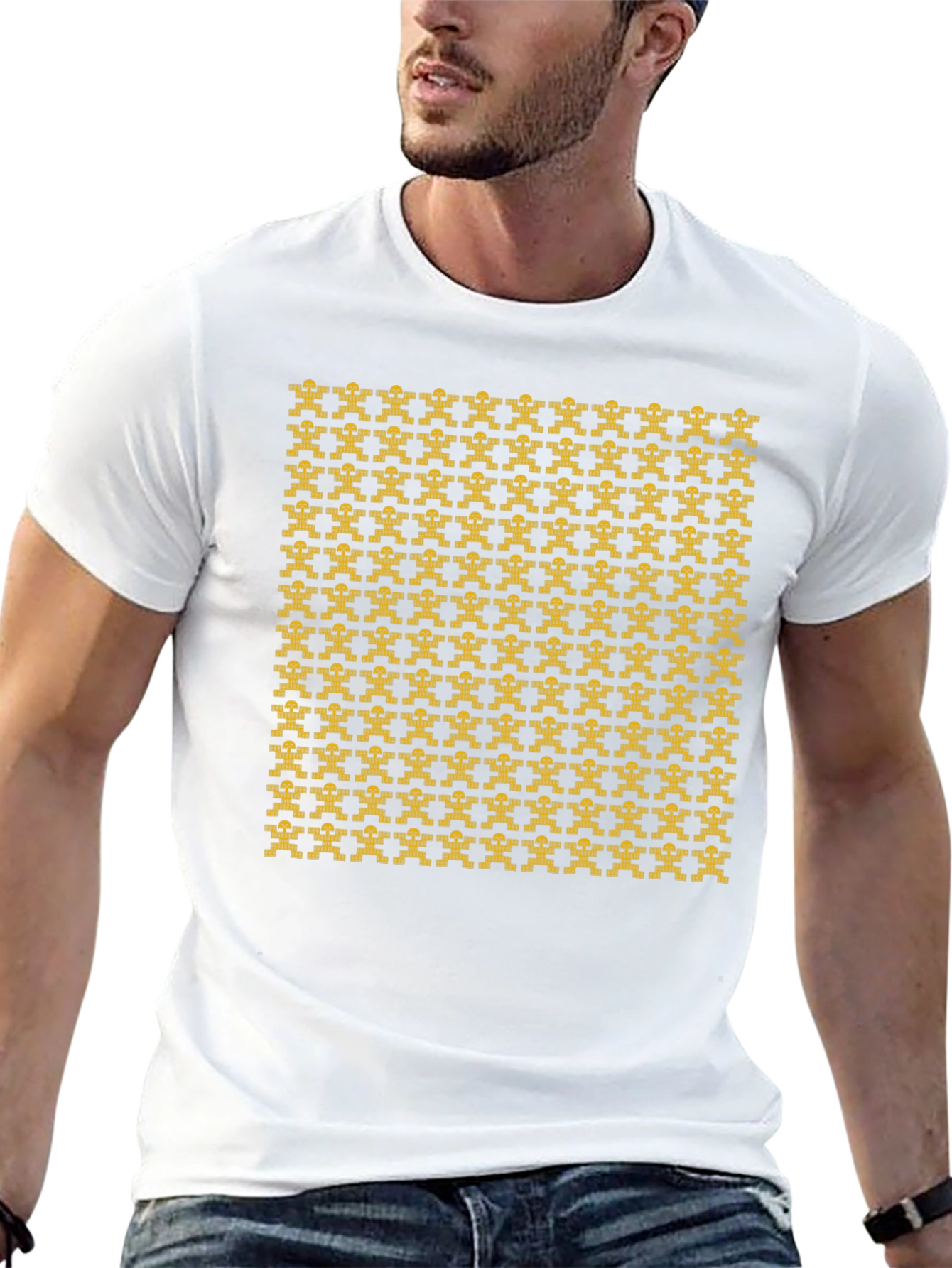 Geometric Patterned Black T-Shirt