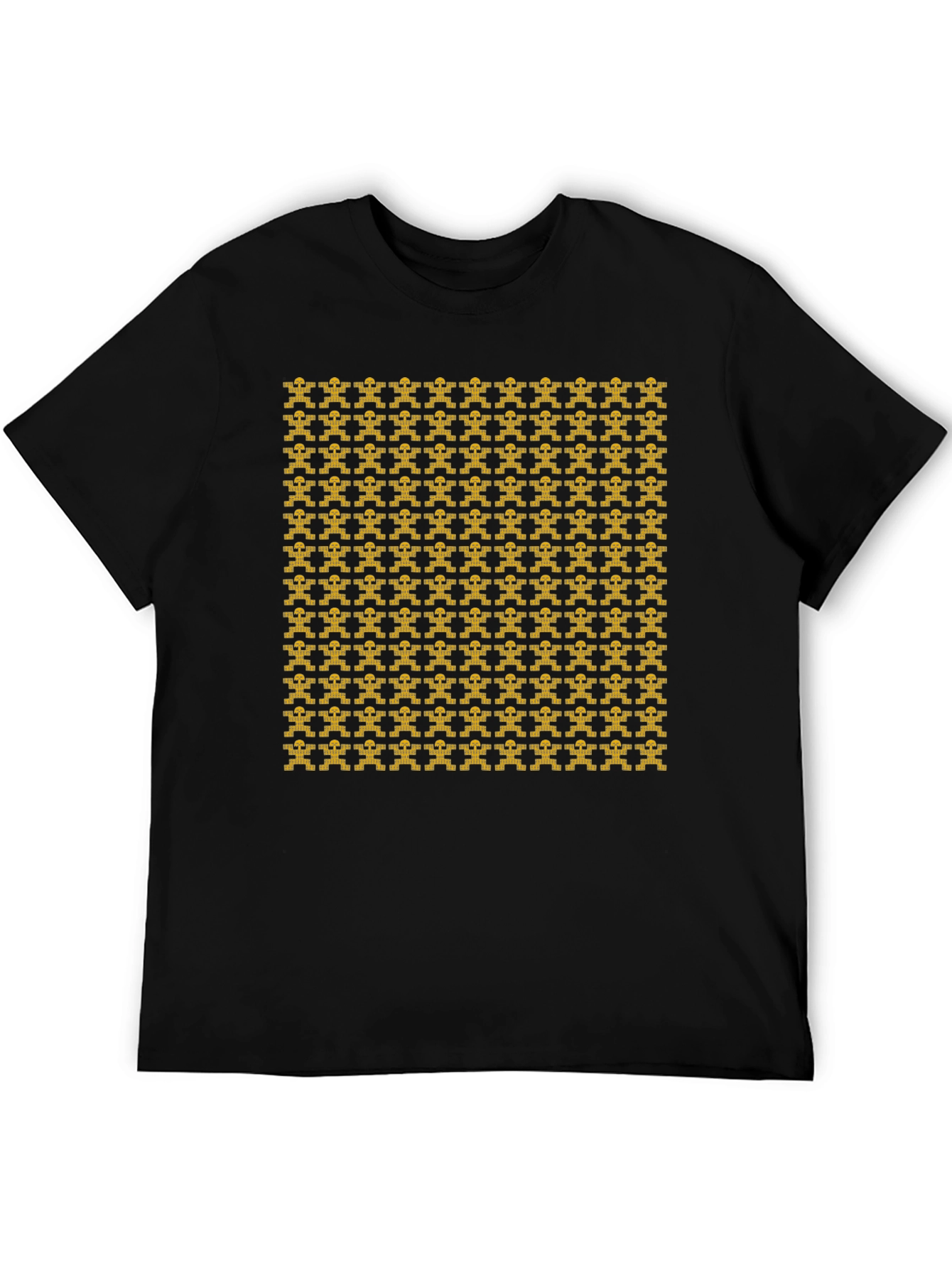 Geometric Patterned Black T-Shirt