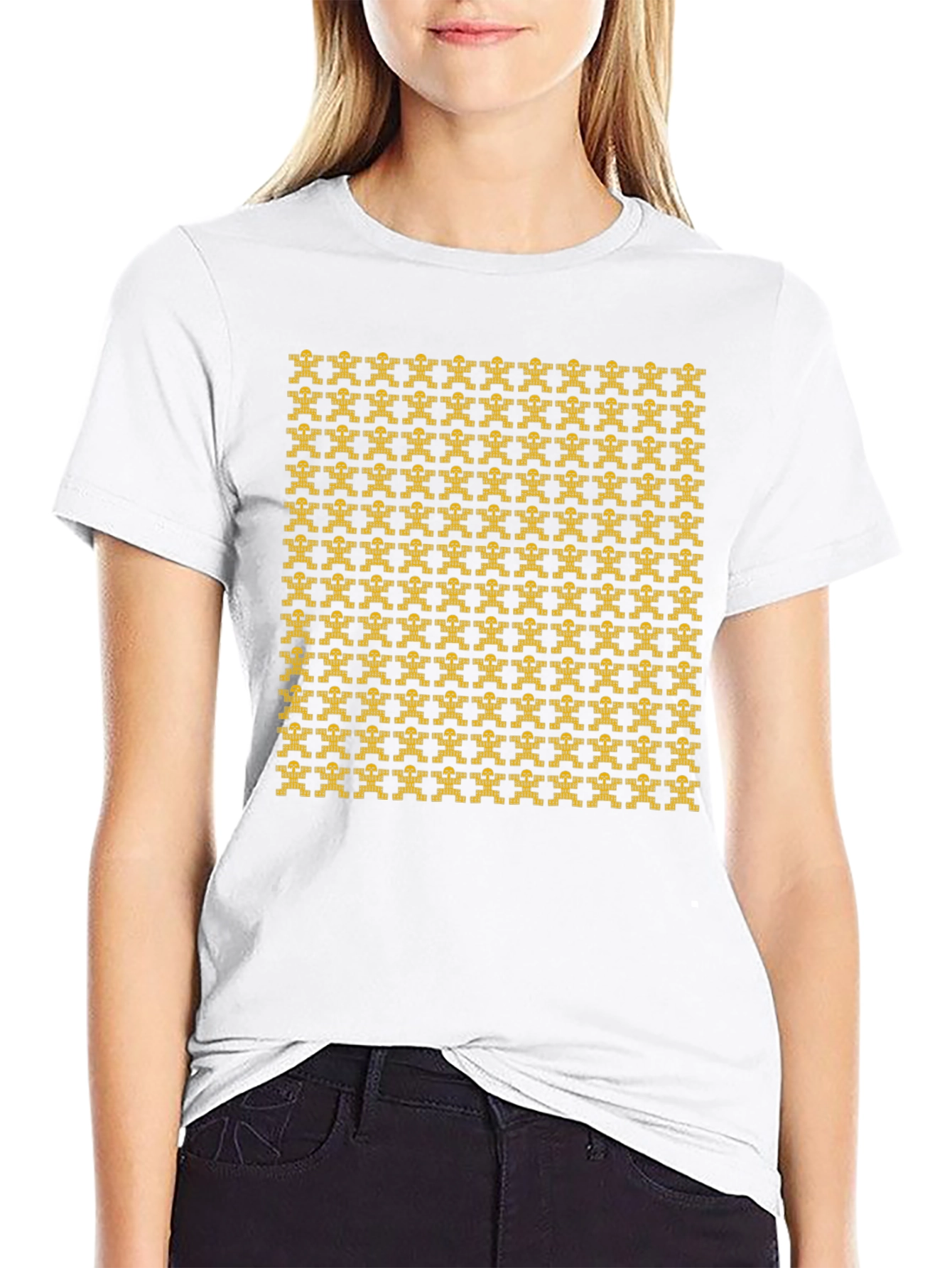 Geometric Patterned Black T-Shirt