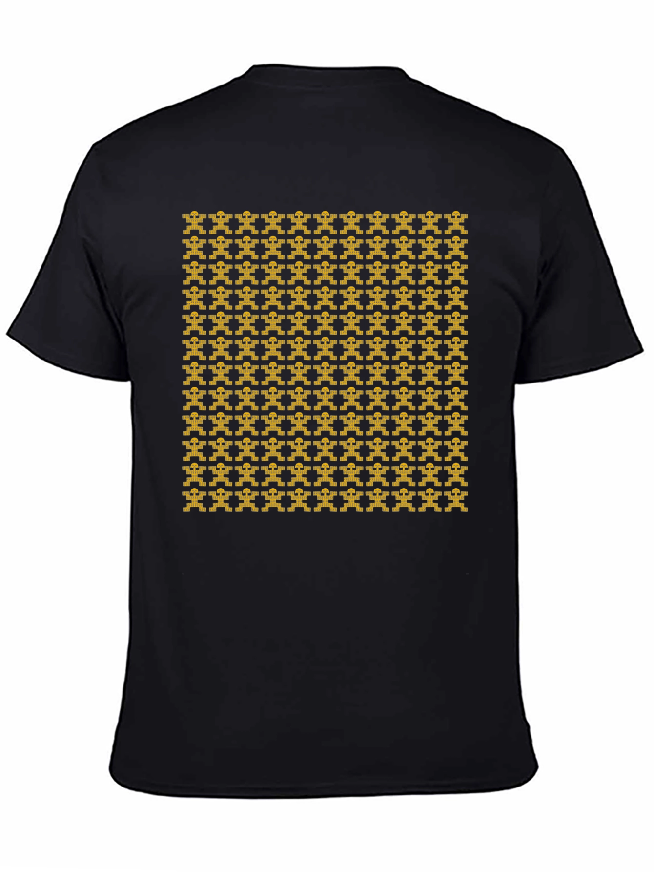 Geometric Patterned Black T-Shirt