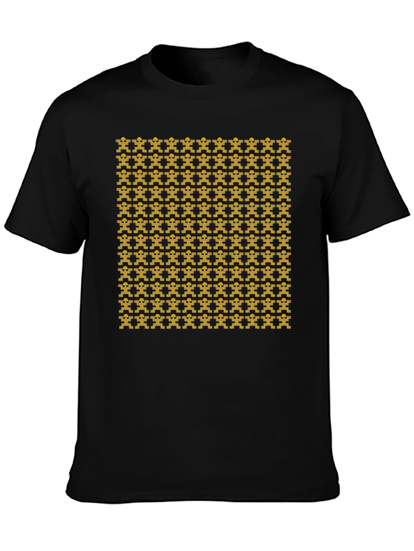 Geometric Patterned Black T-Shirt