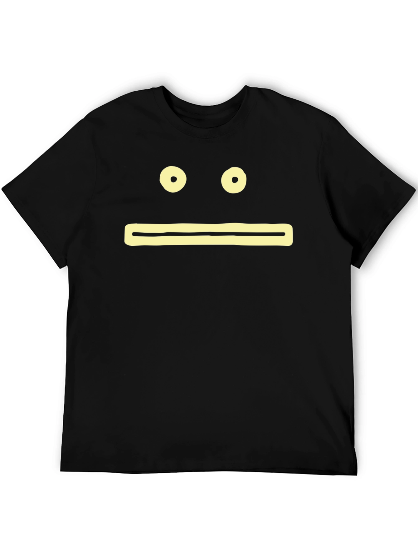 Expressionless Face Graphic Black T-Shirt