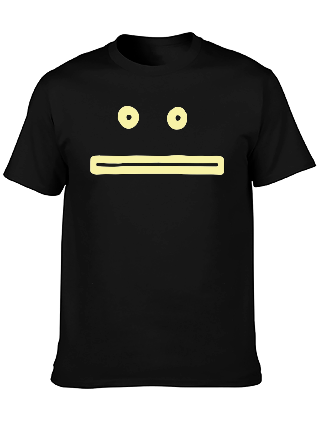 Expressionless Face Graphic Black T-Shirt