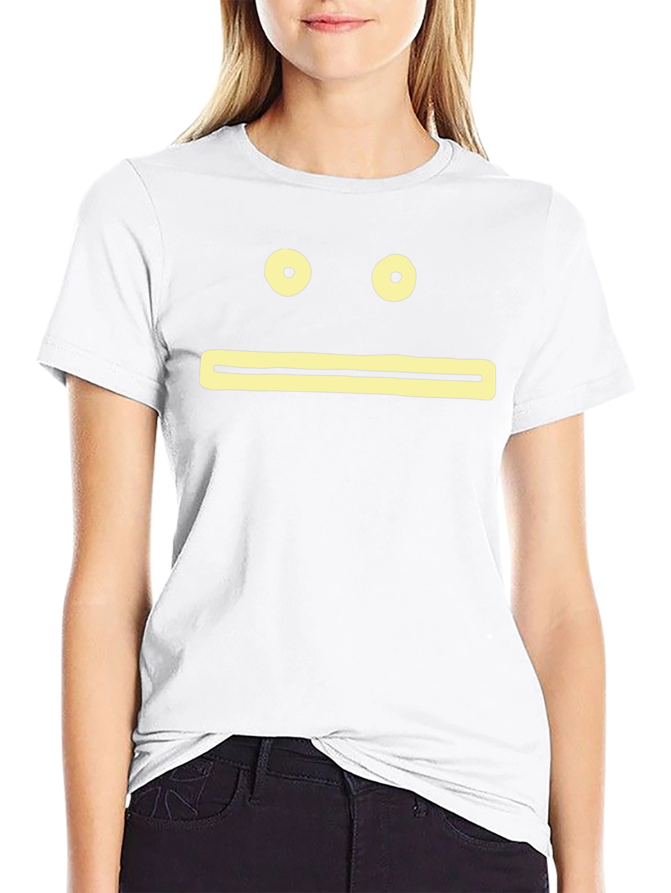 Expressionless Face Graphic Black T-Shirt