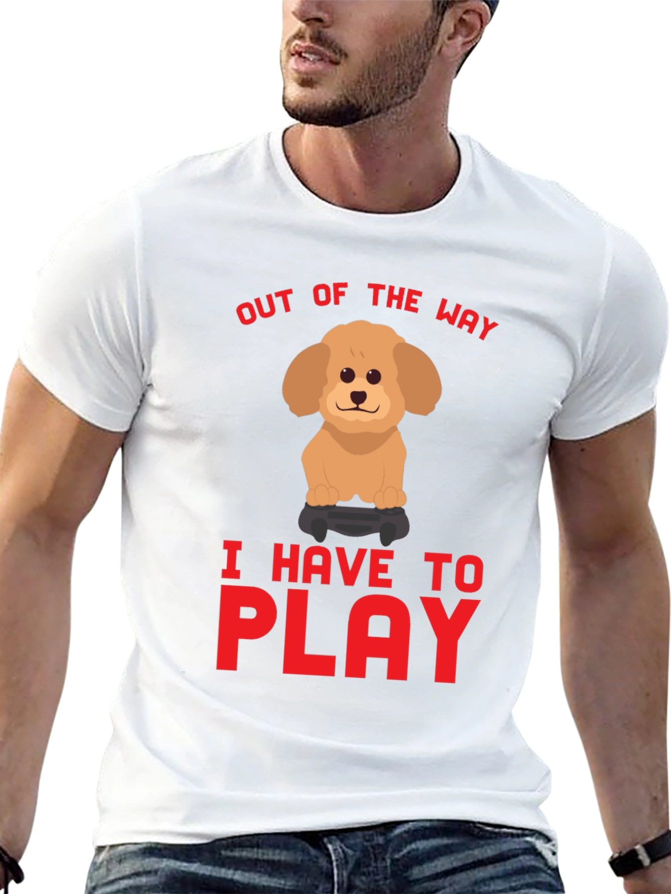 Out Of The Way Dog Gamer T-Shirt