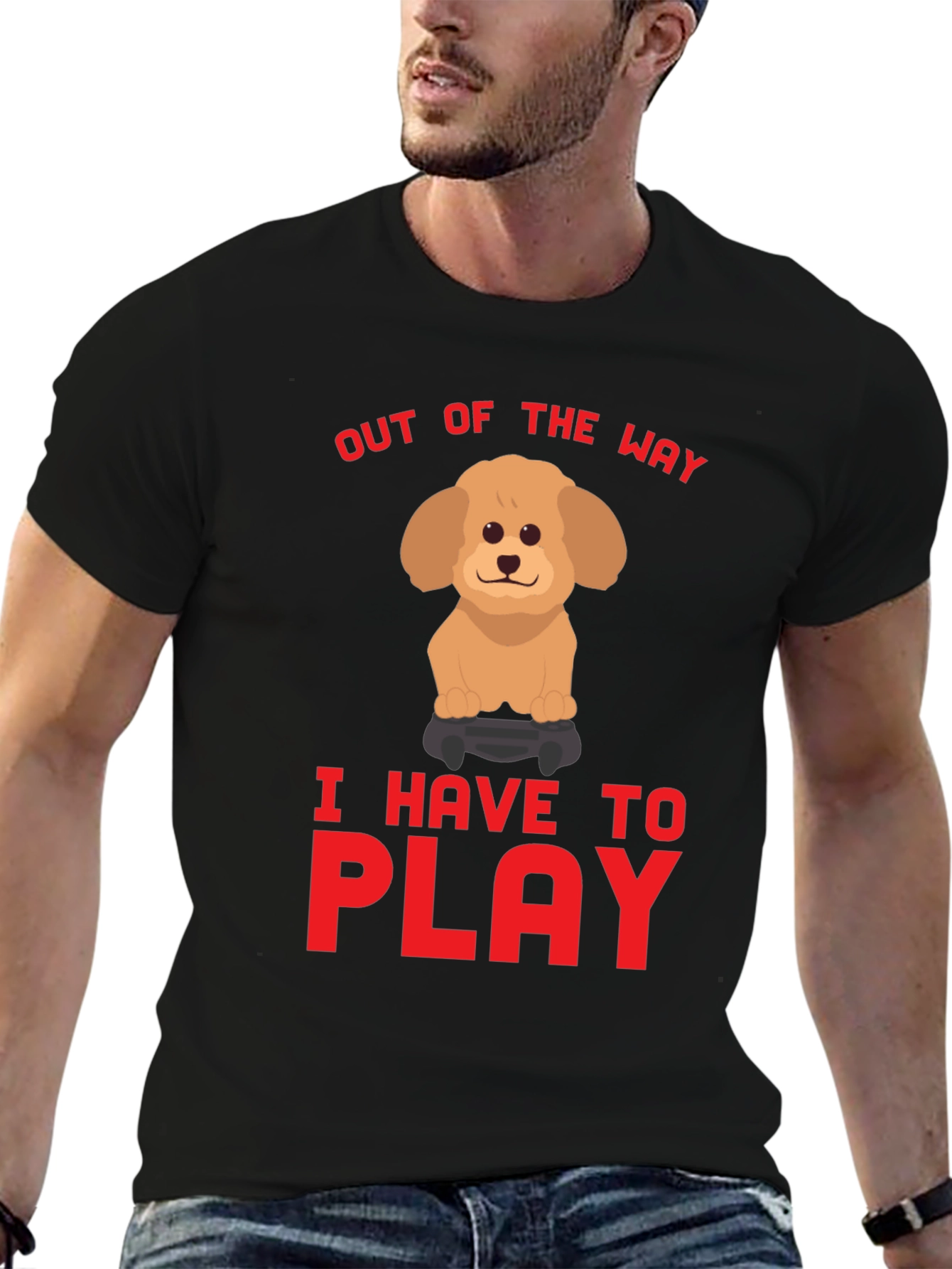 Out Of The Way Dog Gamer T-Shirt