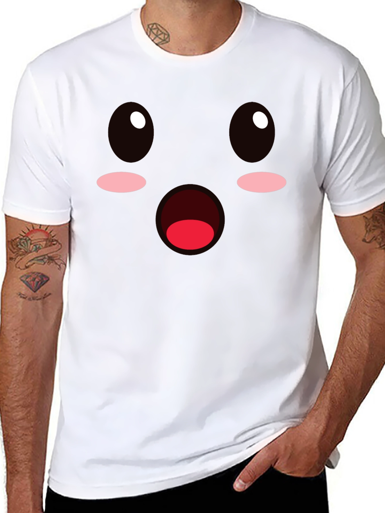 Funny Emoji Face Black T-Shirt