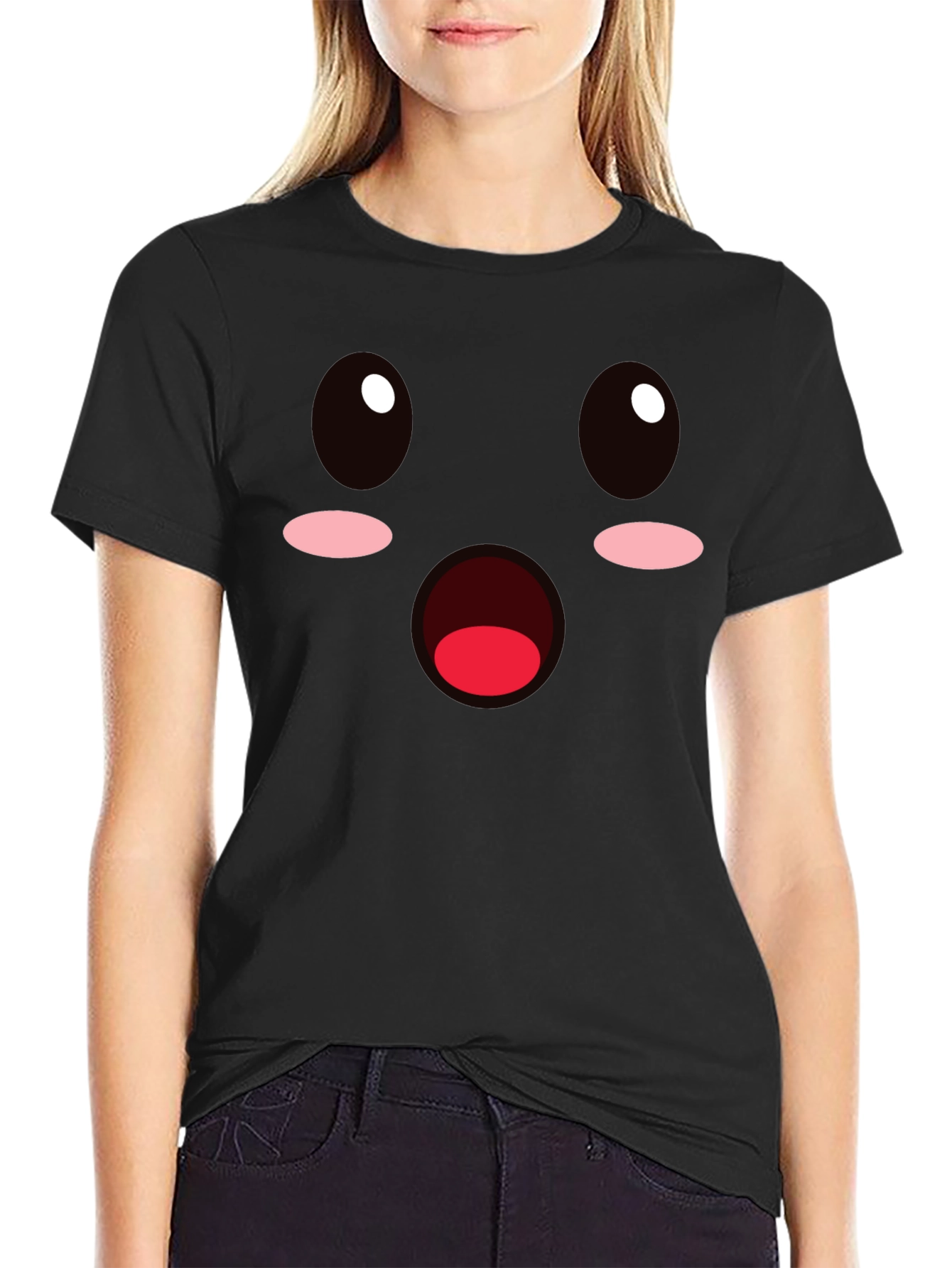 Funny Emoji Face Black T-Shirt