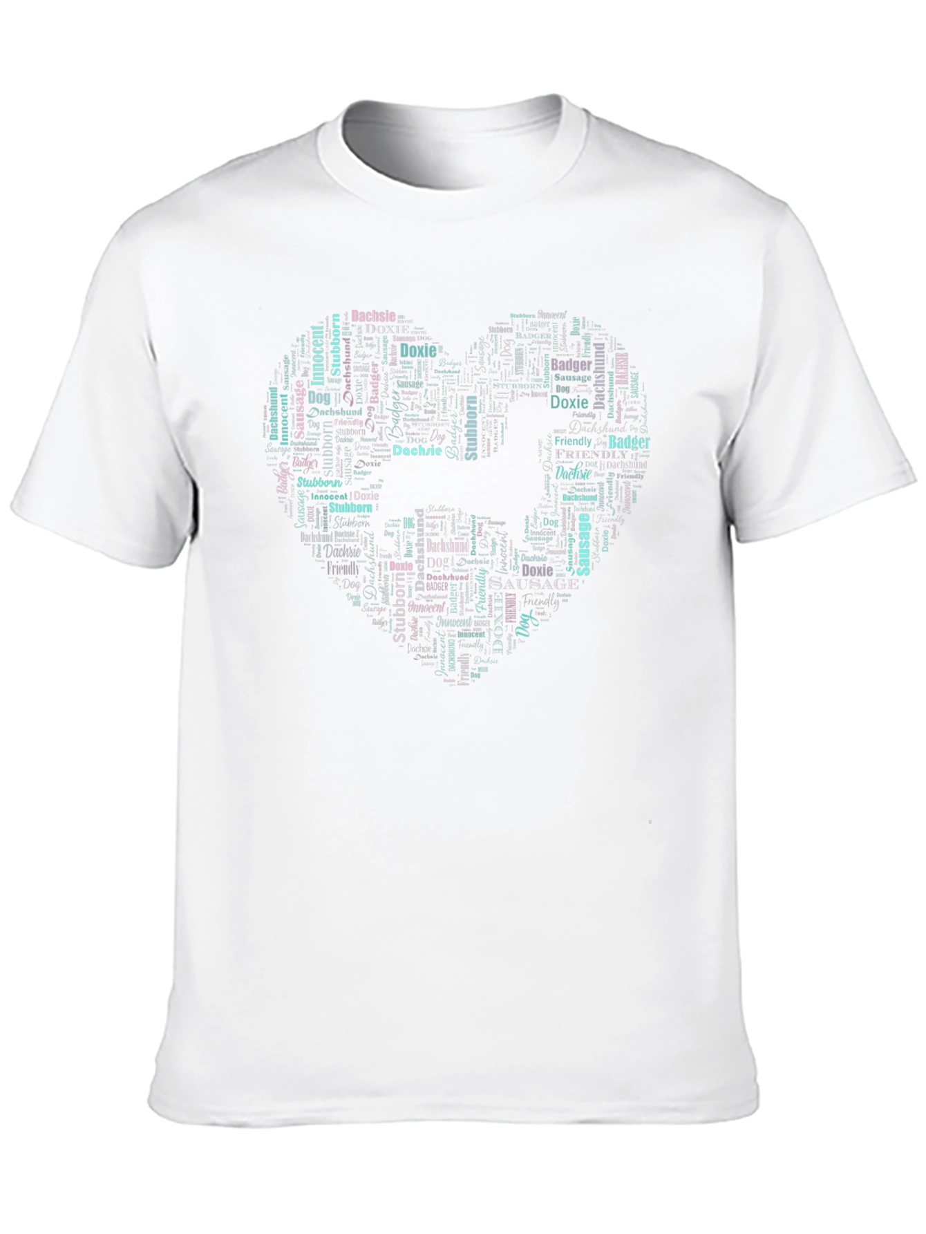 Dachshund Word Art Heart T-Shirt