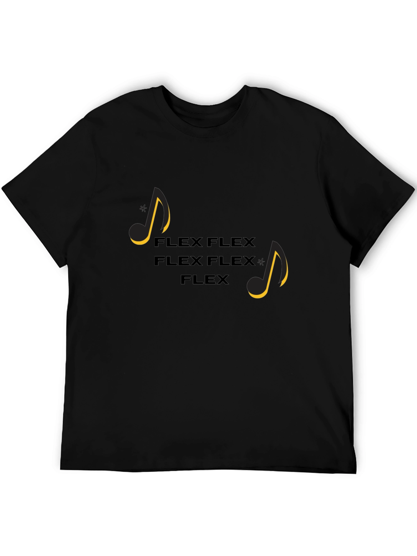 Flex Music Notes Graphic Tee - Black