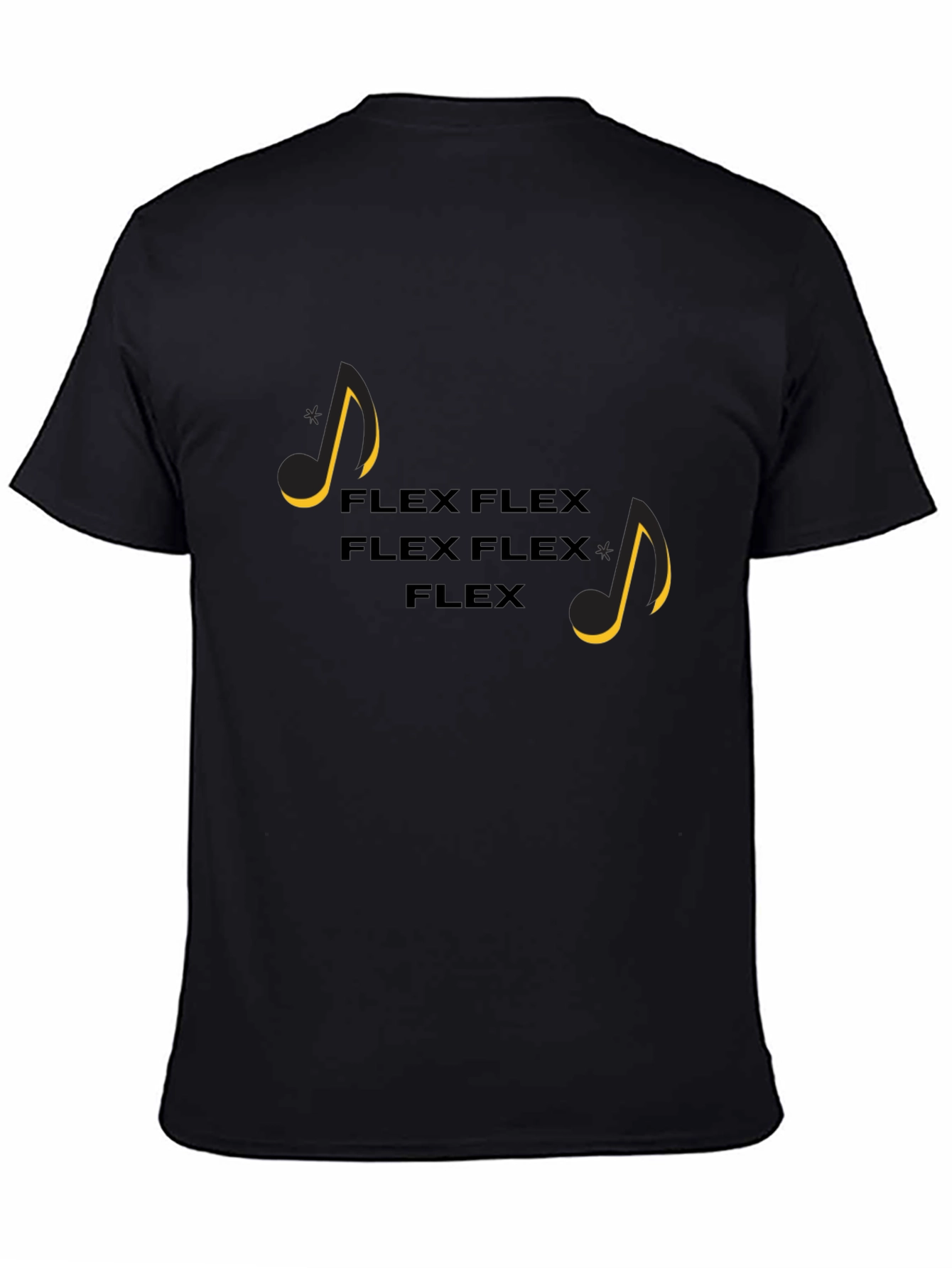 Flex Music Notes Graphic Tee - Black