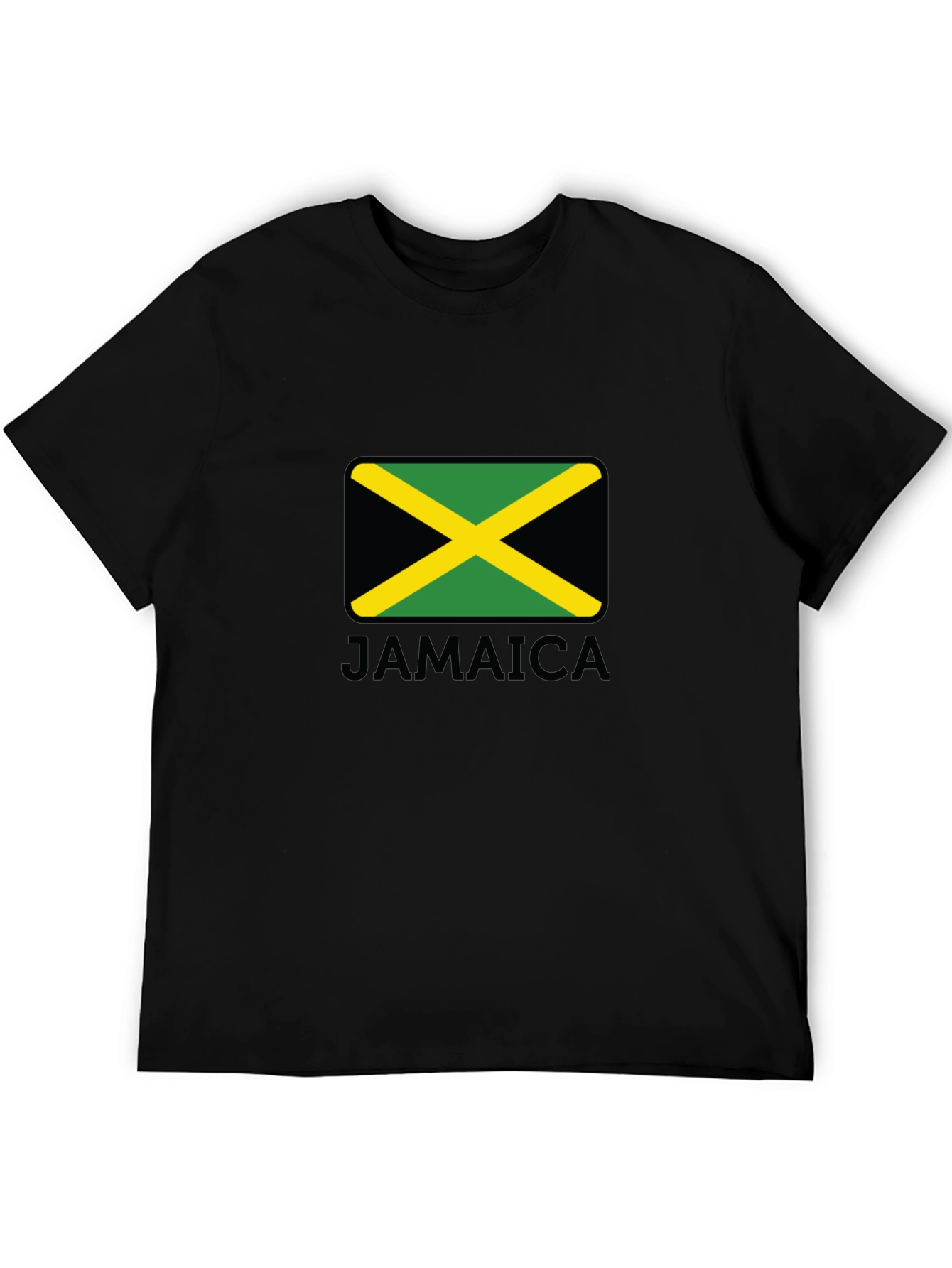 Jamaica Flag Graphic T-Shirt - Black Cotton Tee