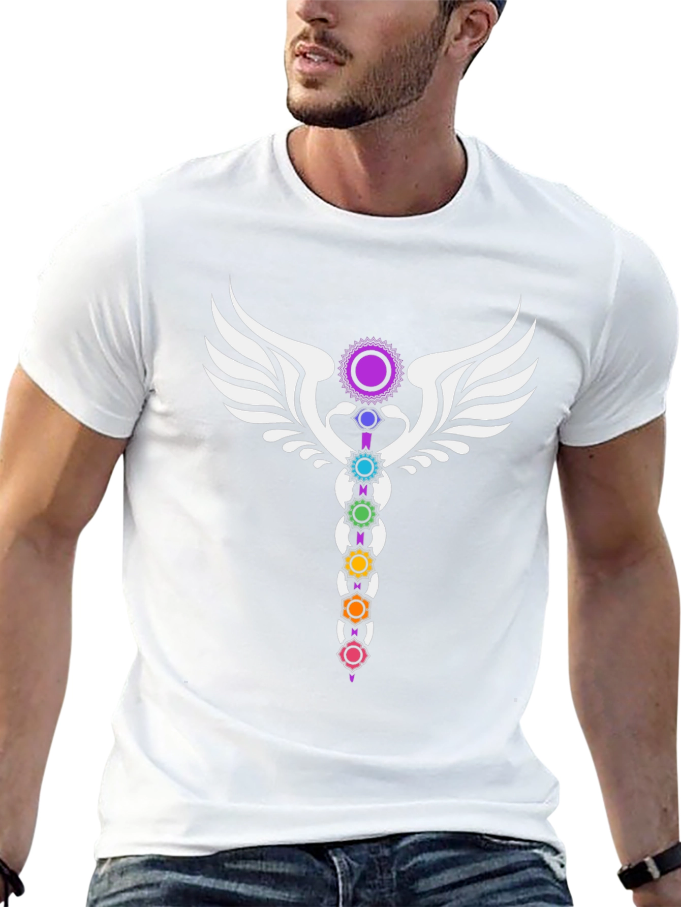 Chakra Wings Black Graphic Tee