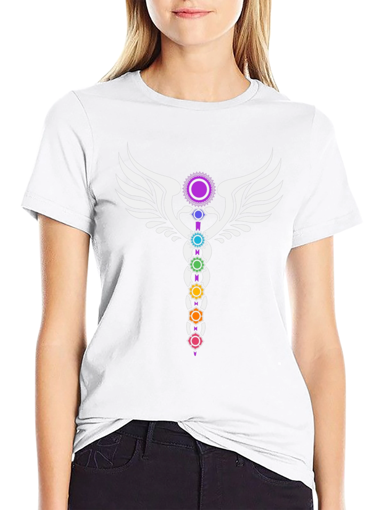 Chakra Wings Black Graphic Tee
