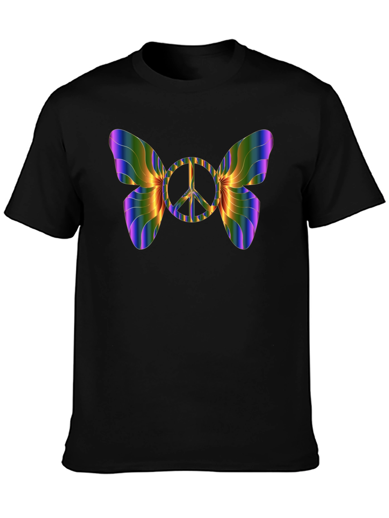 Peace Sign Butterfly T-Shirt - Rainbow Wings