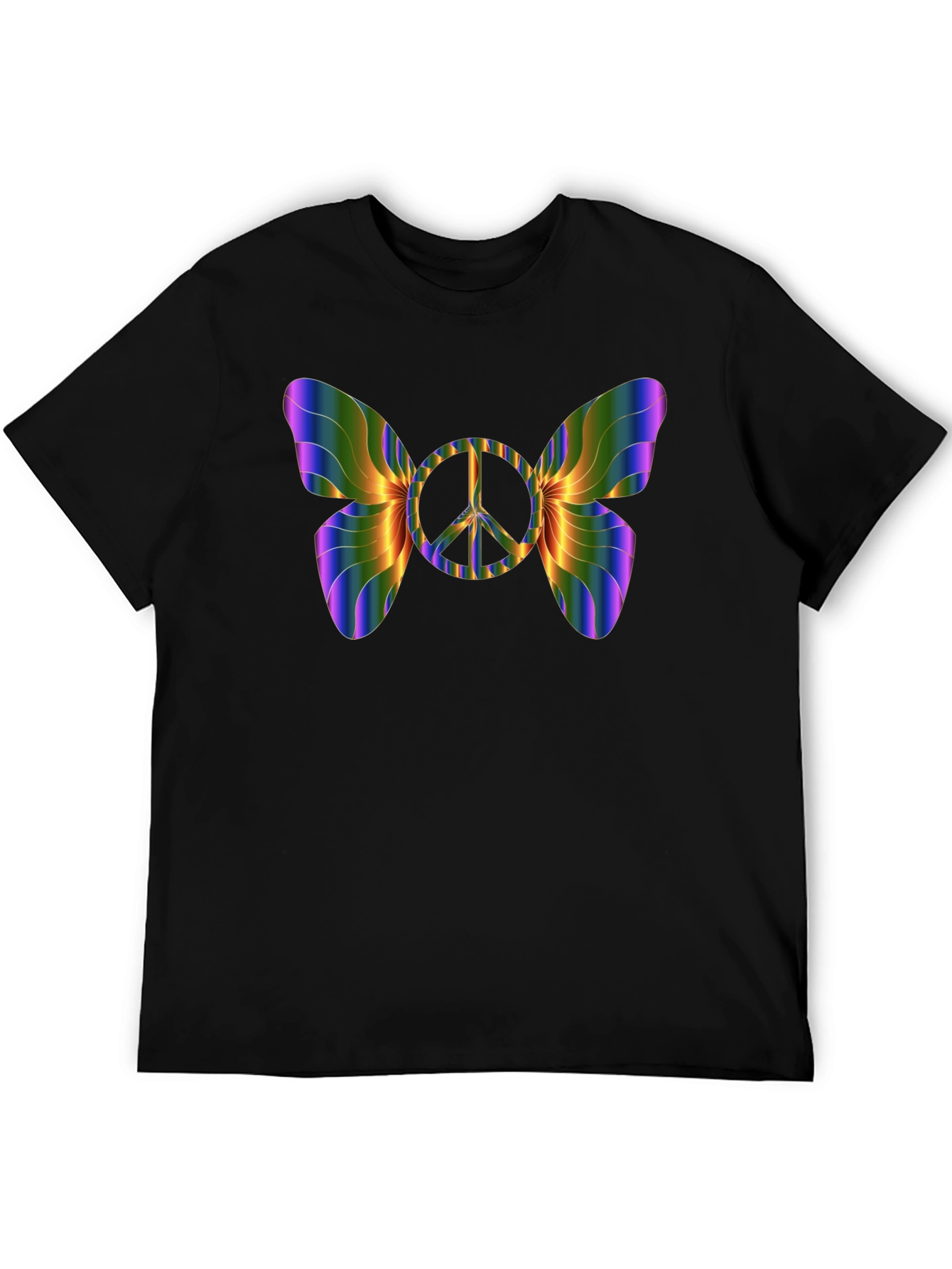 Peace Sign Butterfly T-Shirt - Rainbow Wings