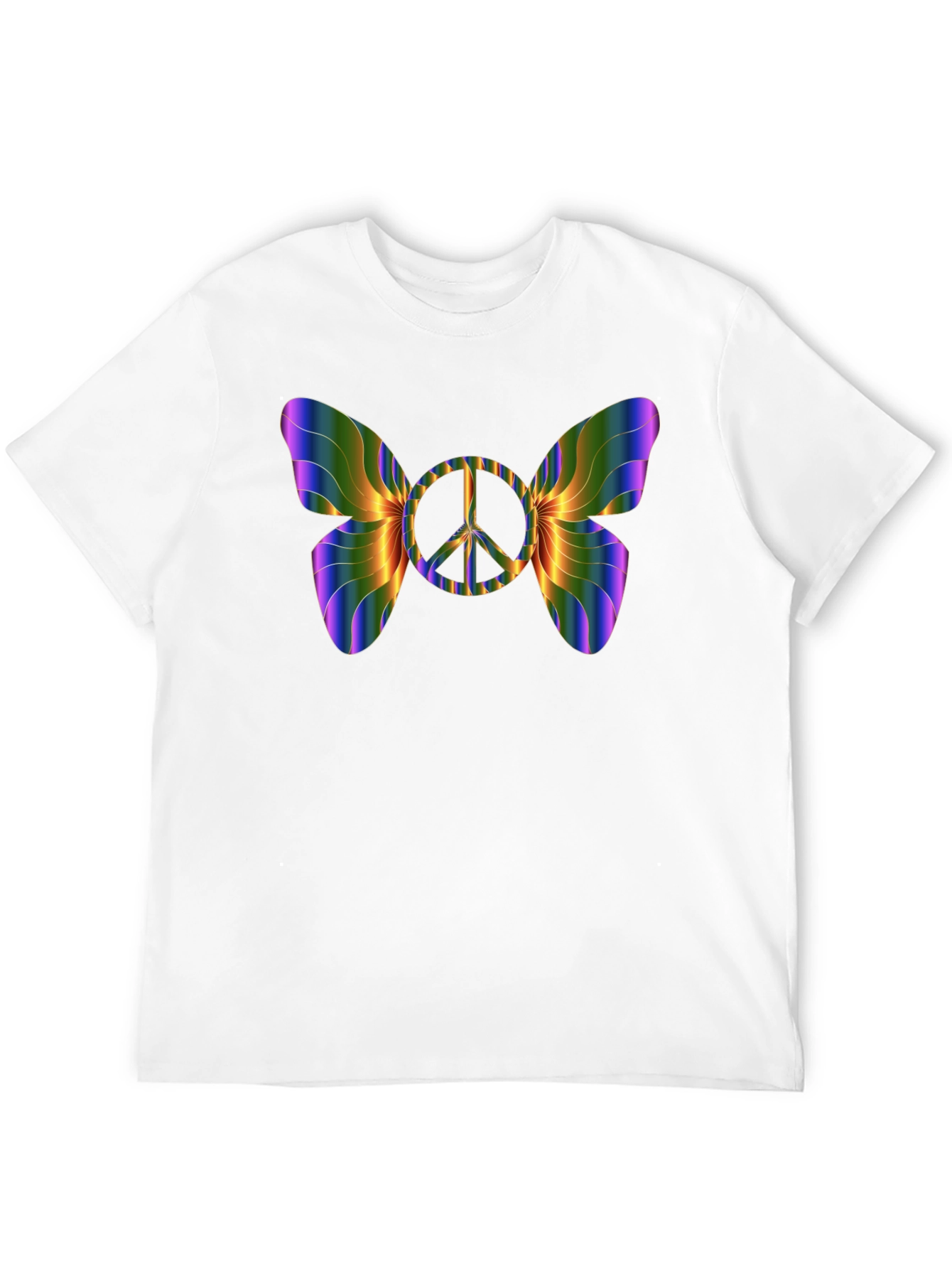 Peace Sign Butterfly T-Shirt - Rainbow Wings