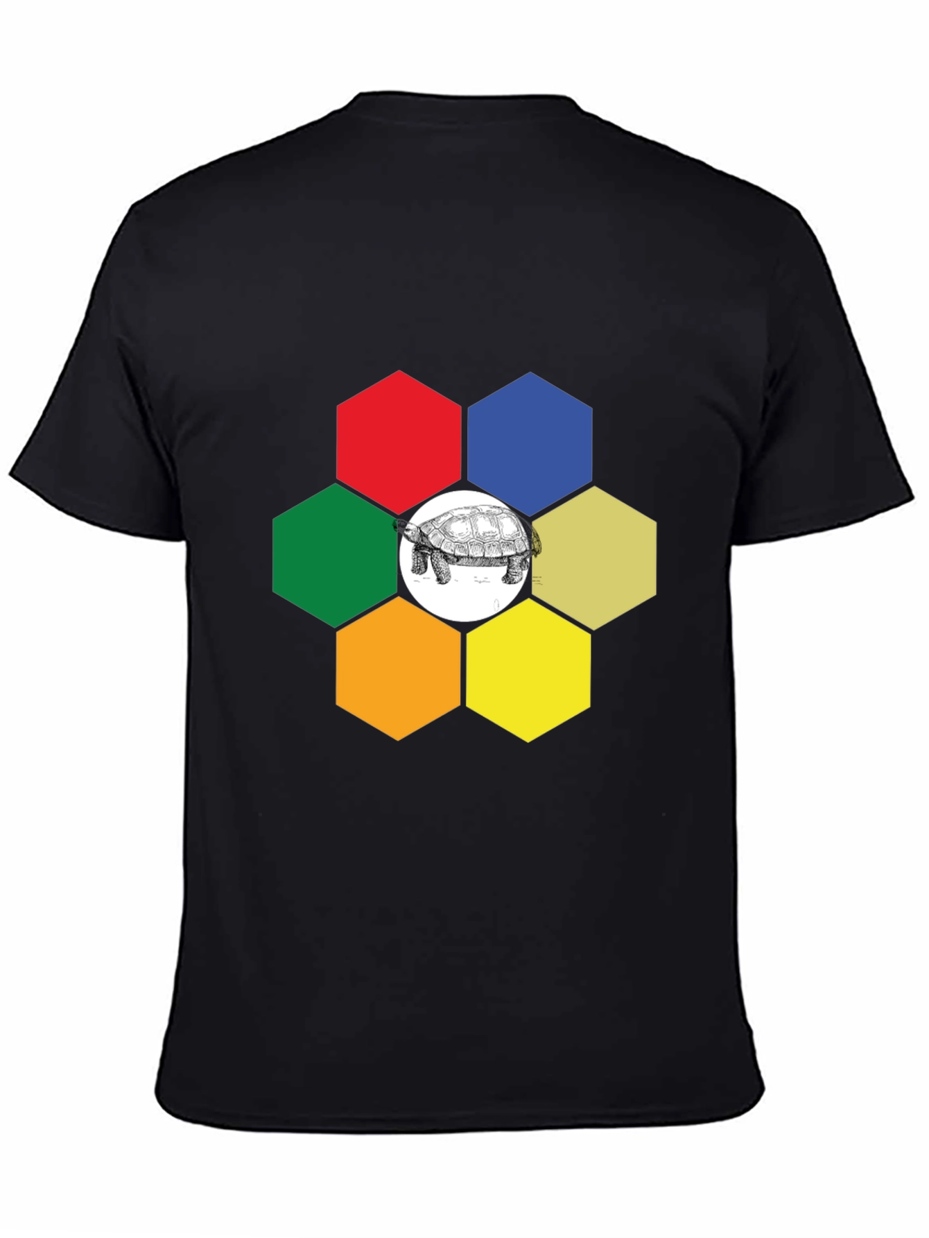 Hexagon Turtle Graphic Tee - Unique Design