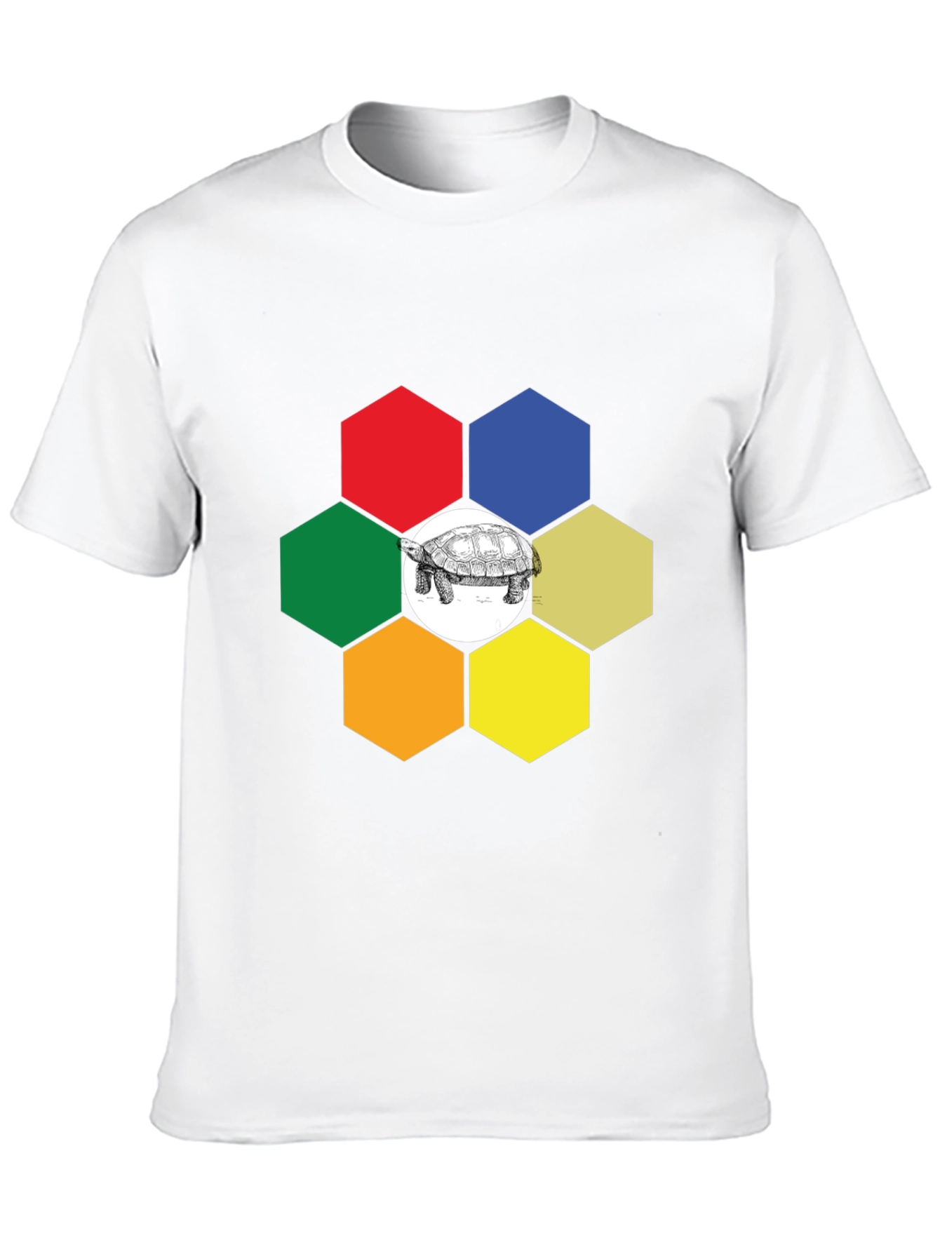 Hexagon Turtle Graphic Tee - Unique Design