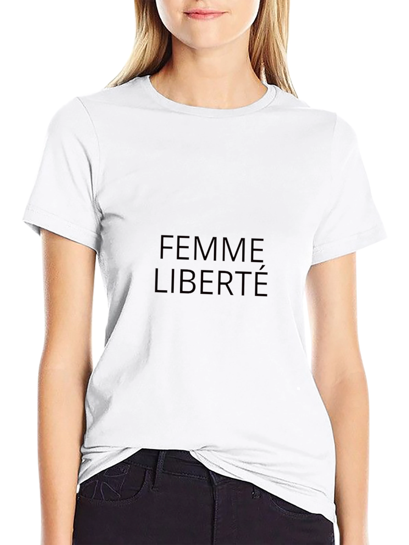 Femme Liberté Black Graphic Tee - Stylish Unisex T-Shirt