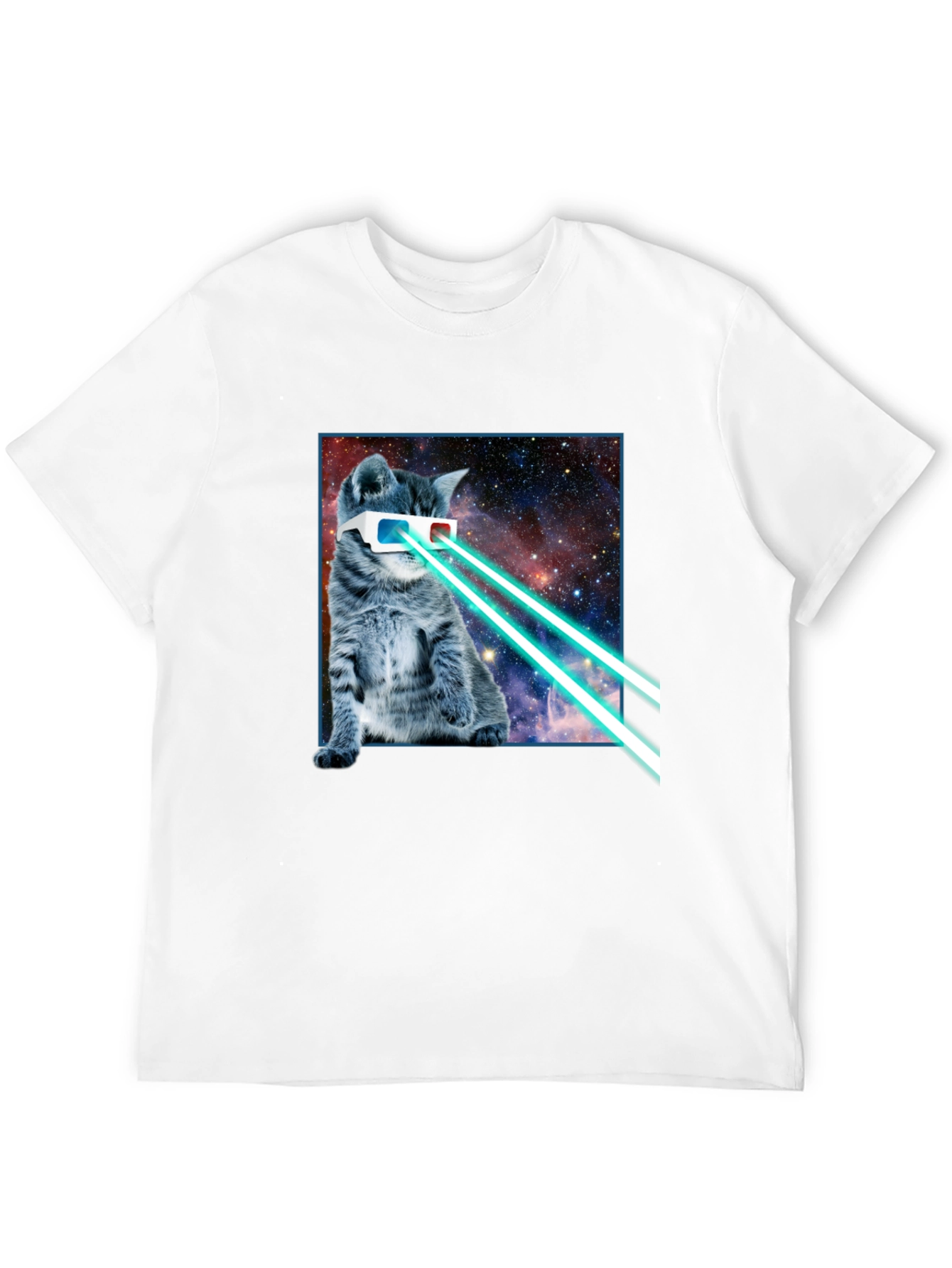 Laser Cat T-Shirt - Galaxy Kitten