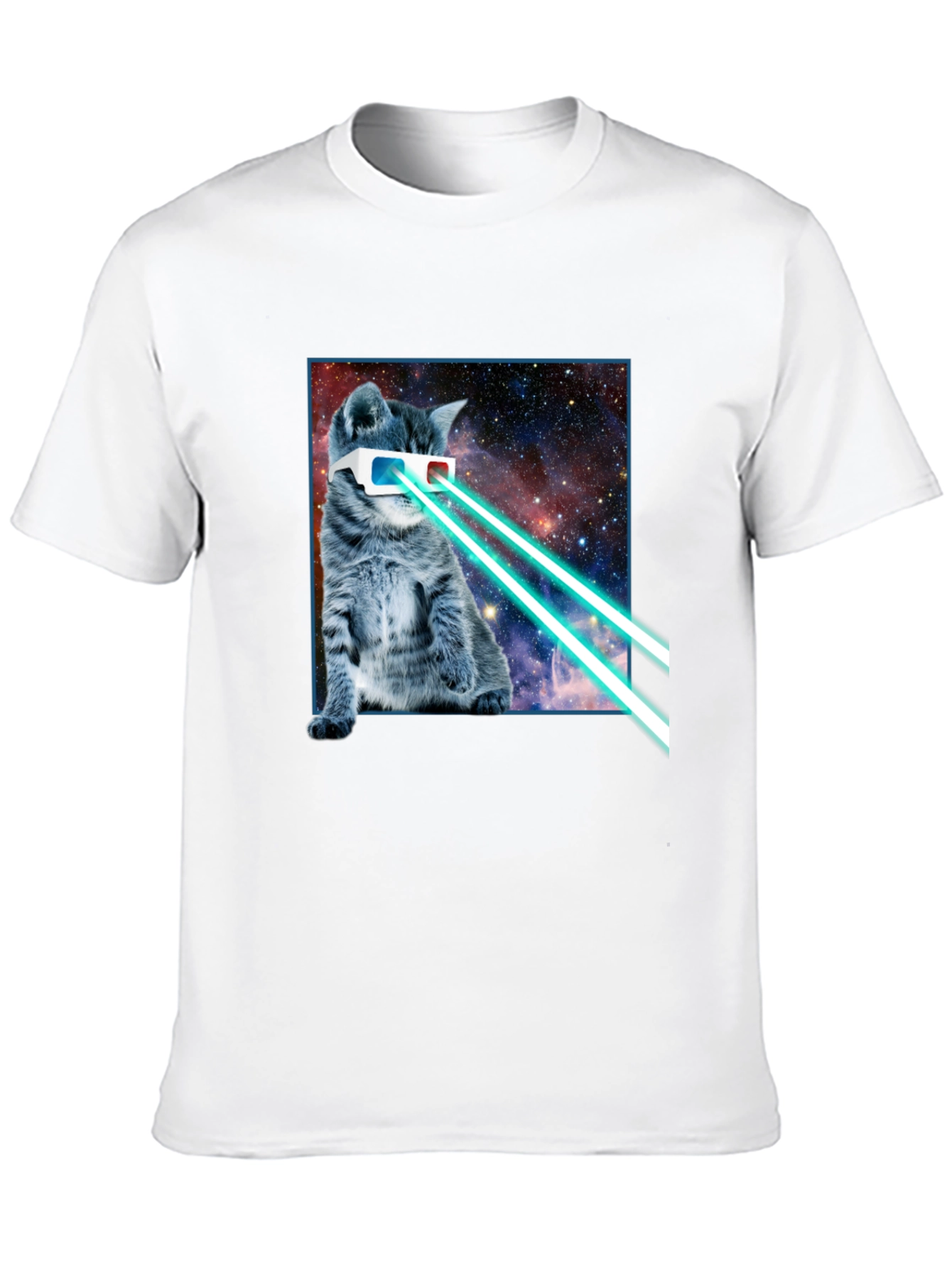 Laser Cat T-Shirt - Galaxy Kitten